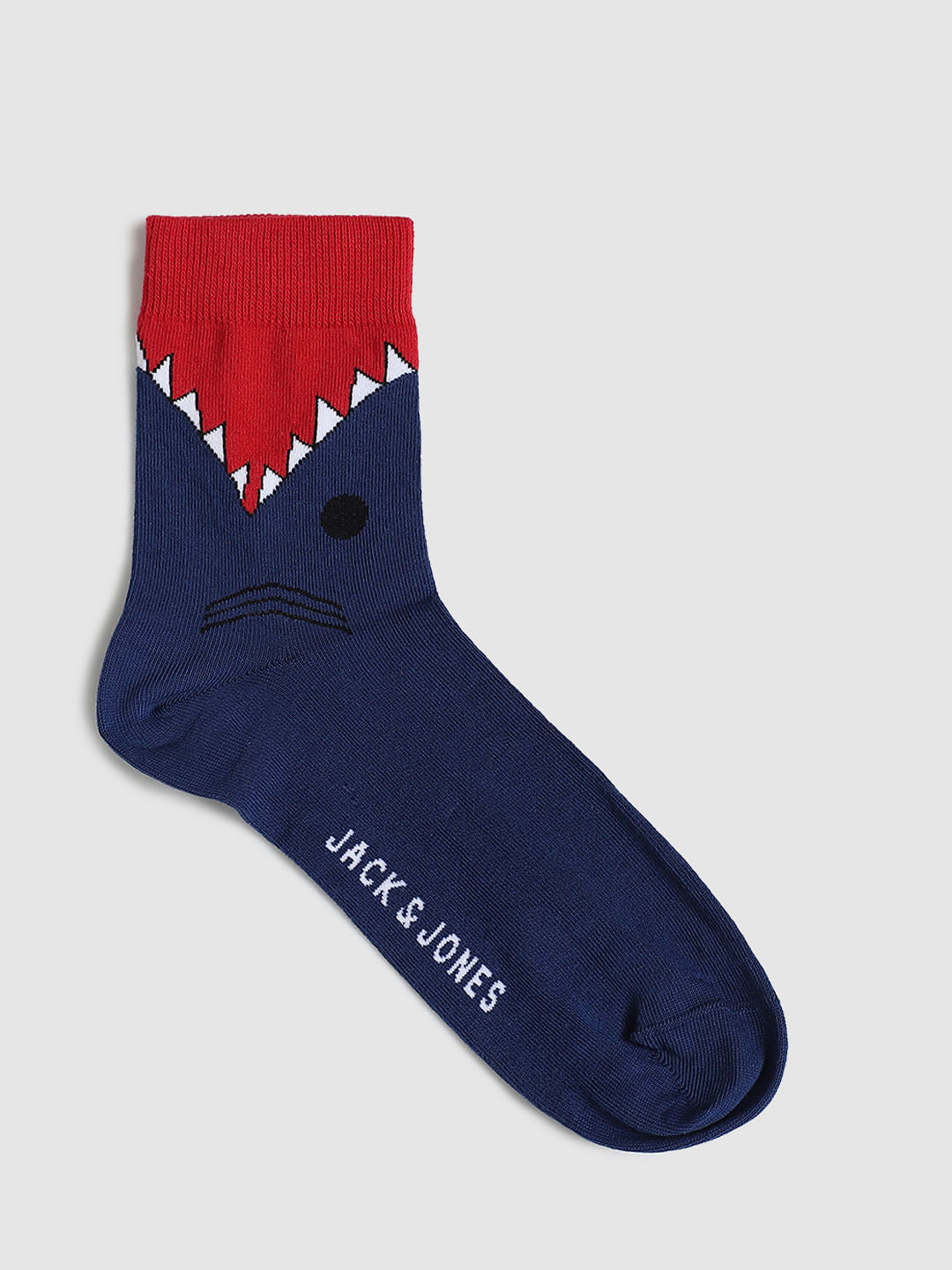 Blue Graphic Print Socks