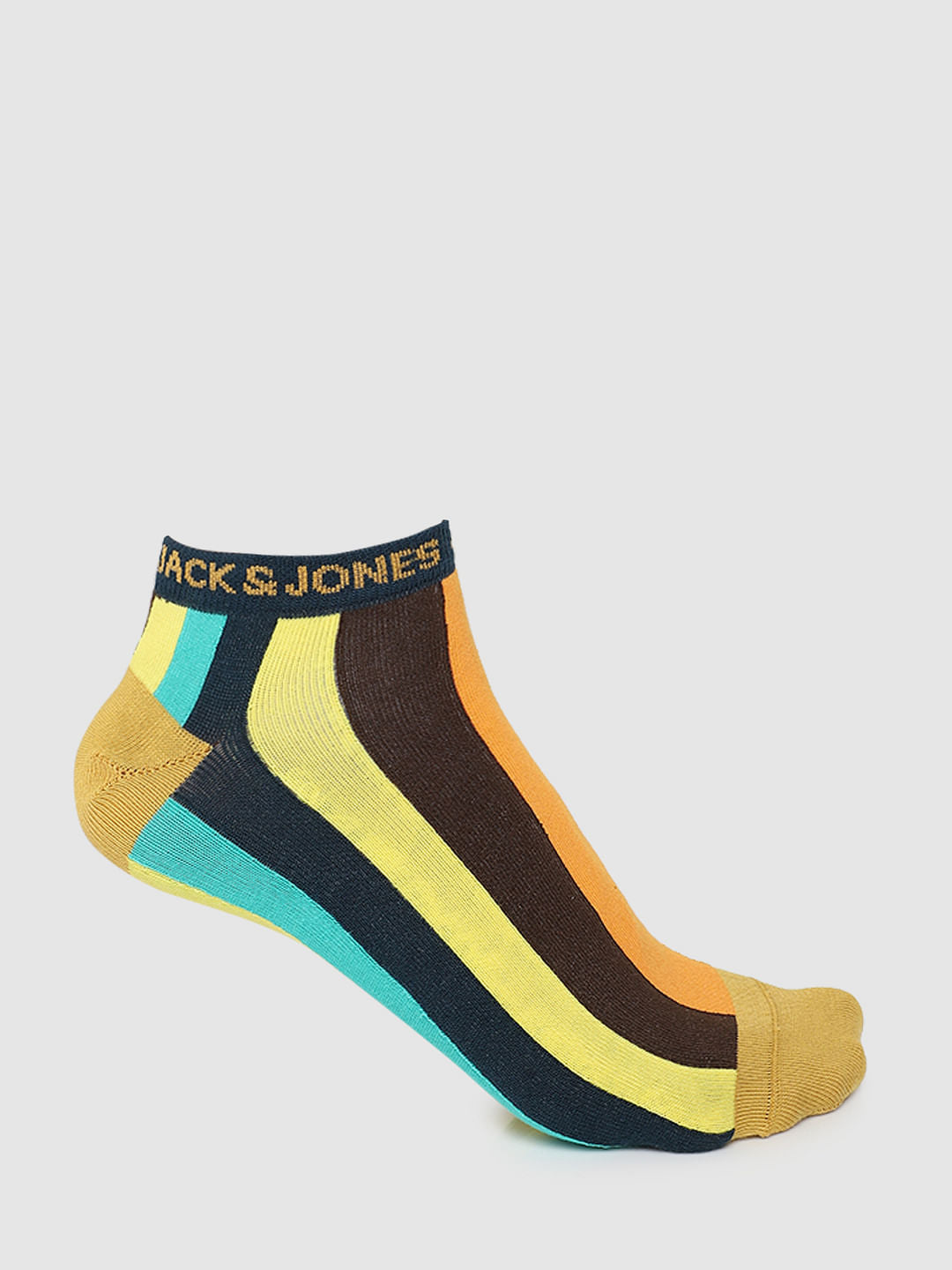 Multi-coloured Striped Ankle Socks - ONE
