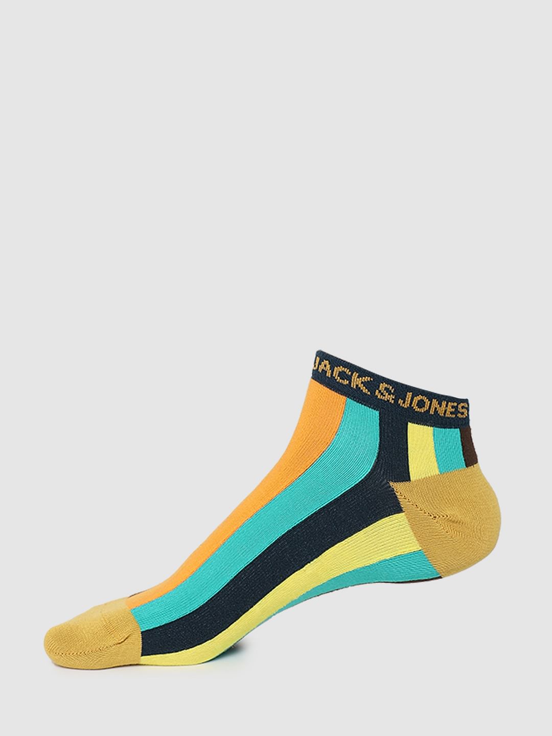Multi-coloured Striped Ankle Socks