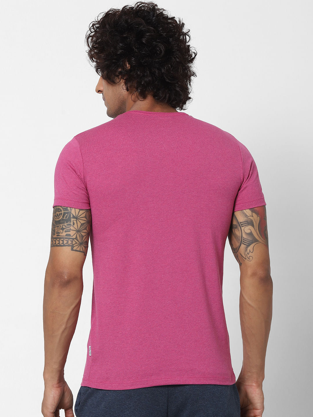 Pink & Black Crew Neck Tshirts - Pack of 2