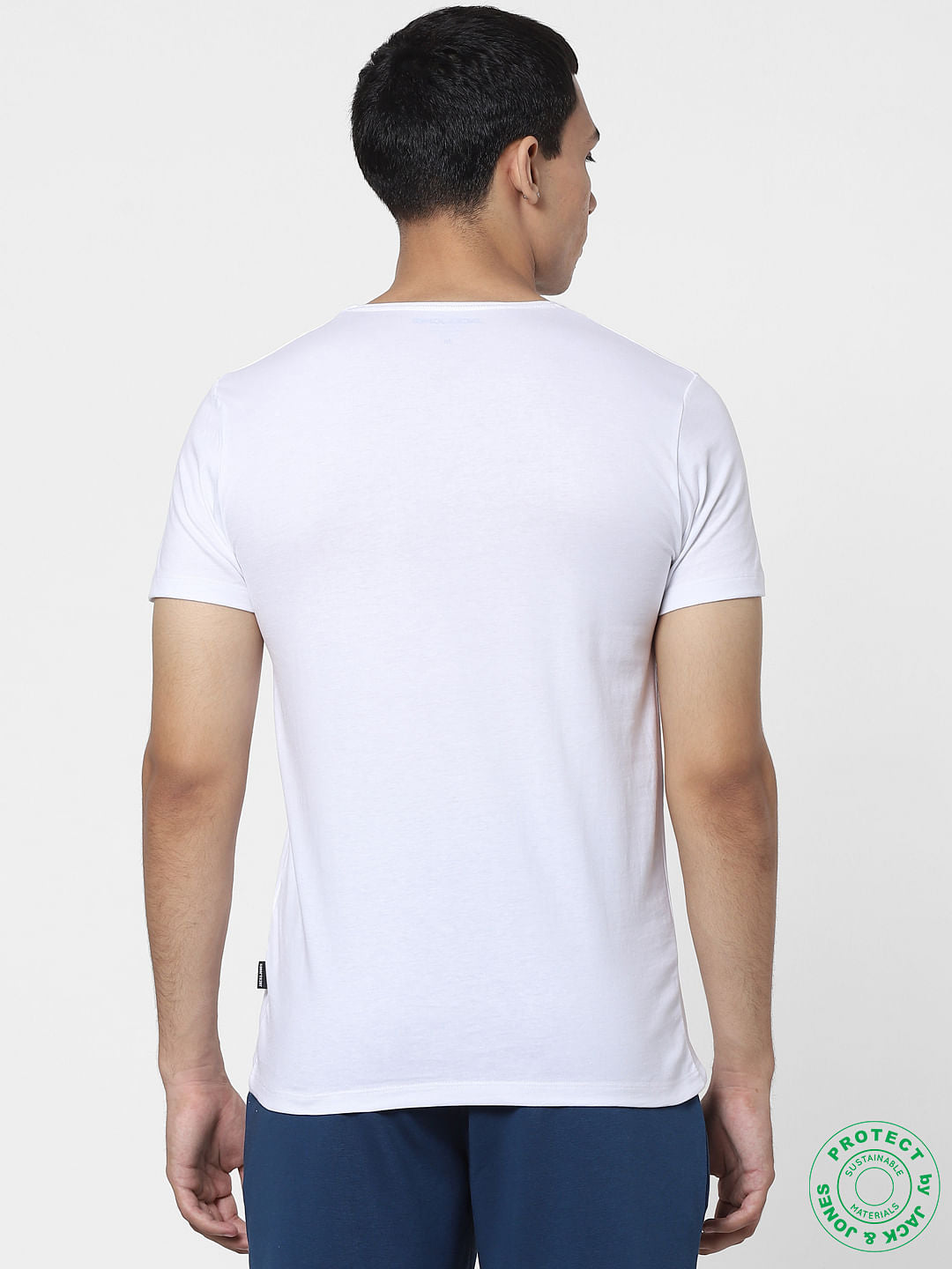 White & Red Crew Neck T-shirts - Pack of 2