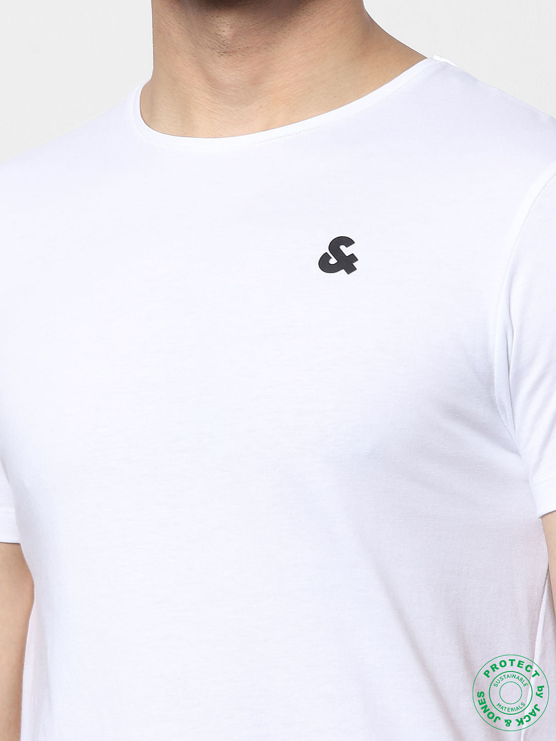 White & Red Crew Neck T-shirts - Pack of 2