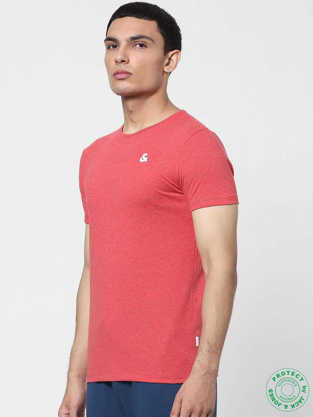 White & Red Crew Neck T-shirts - Pack of 2