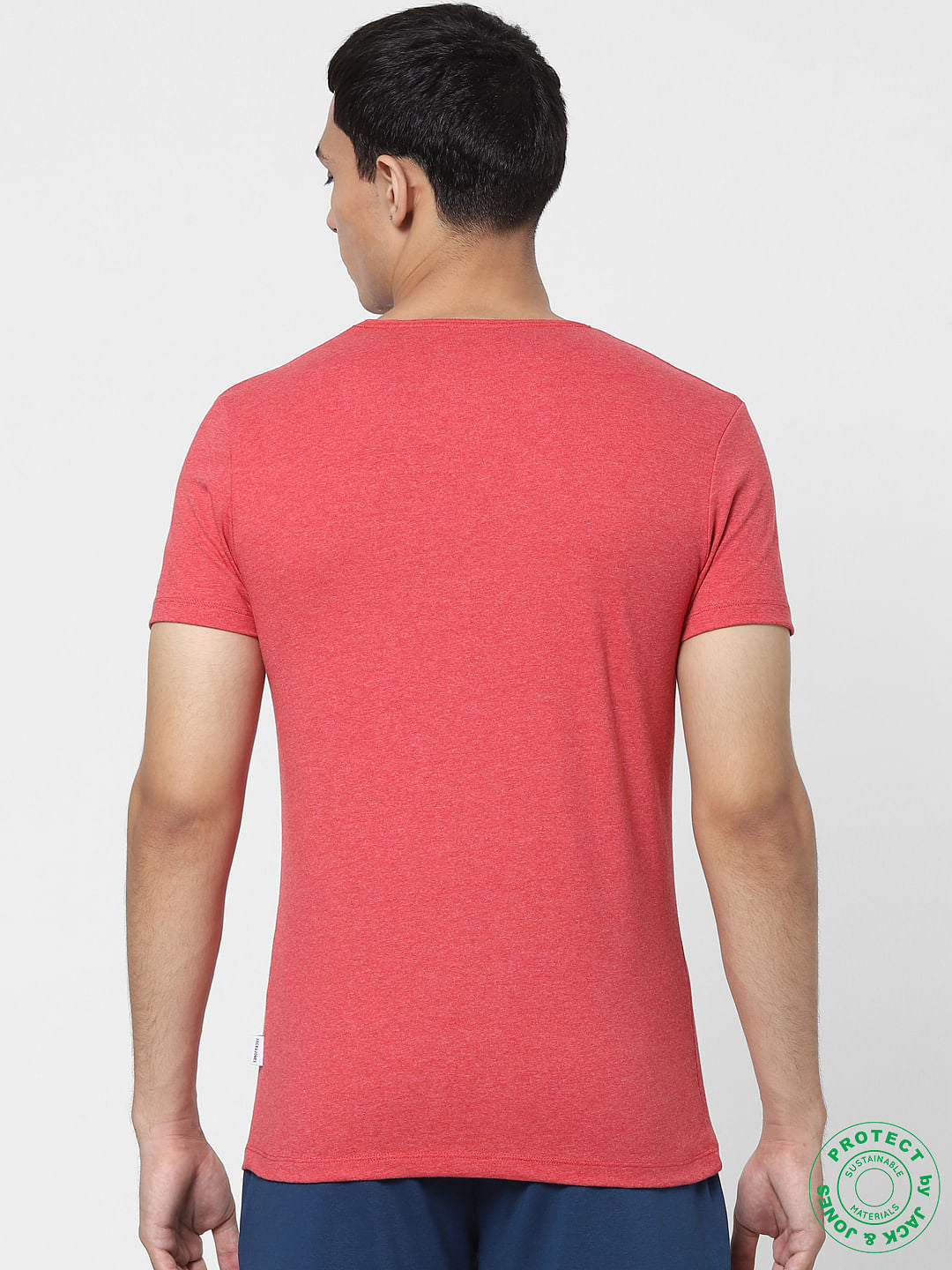 White & Red Crew Neck T-shirts - Pack of 2