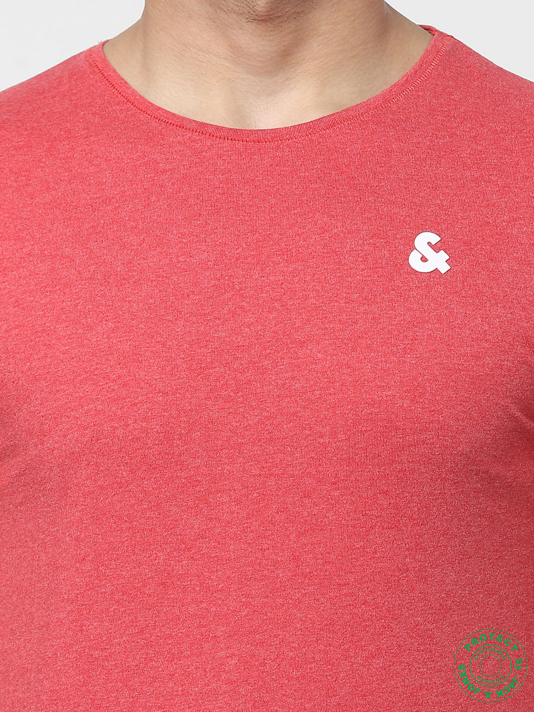 White & Red Crew Neck T-shirts - Pack of 2