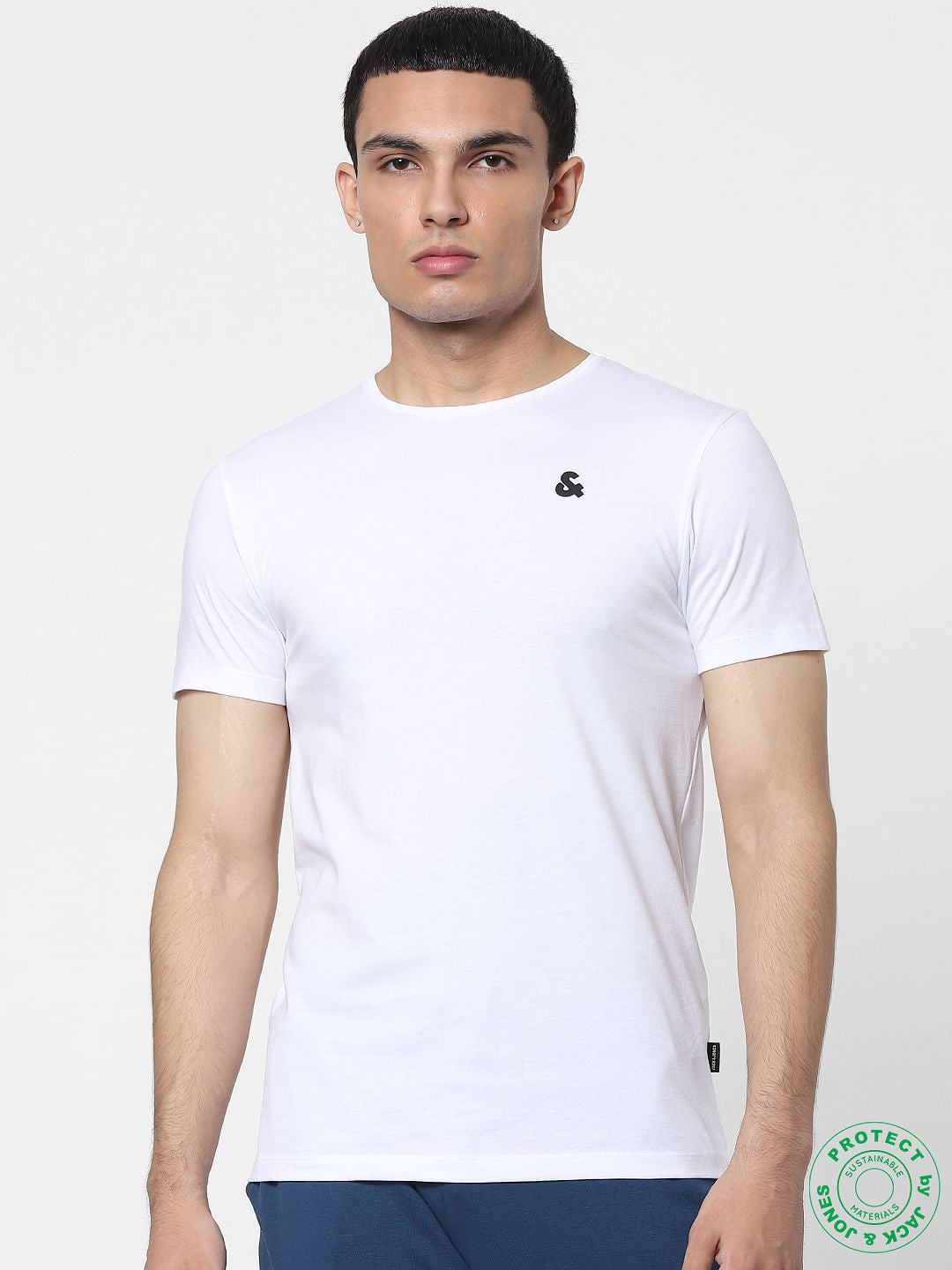 White & Red Crew Neck T-shirts - Pack of 2