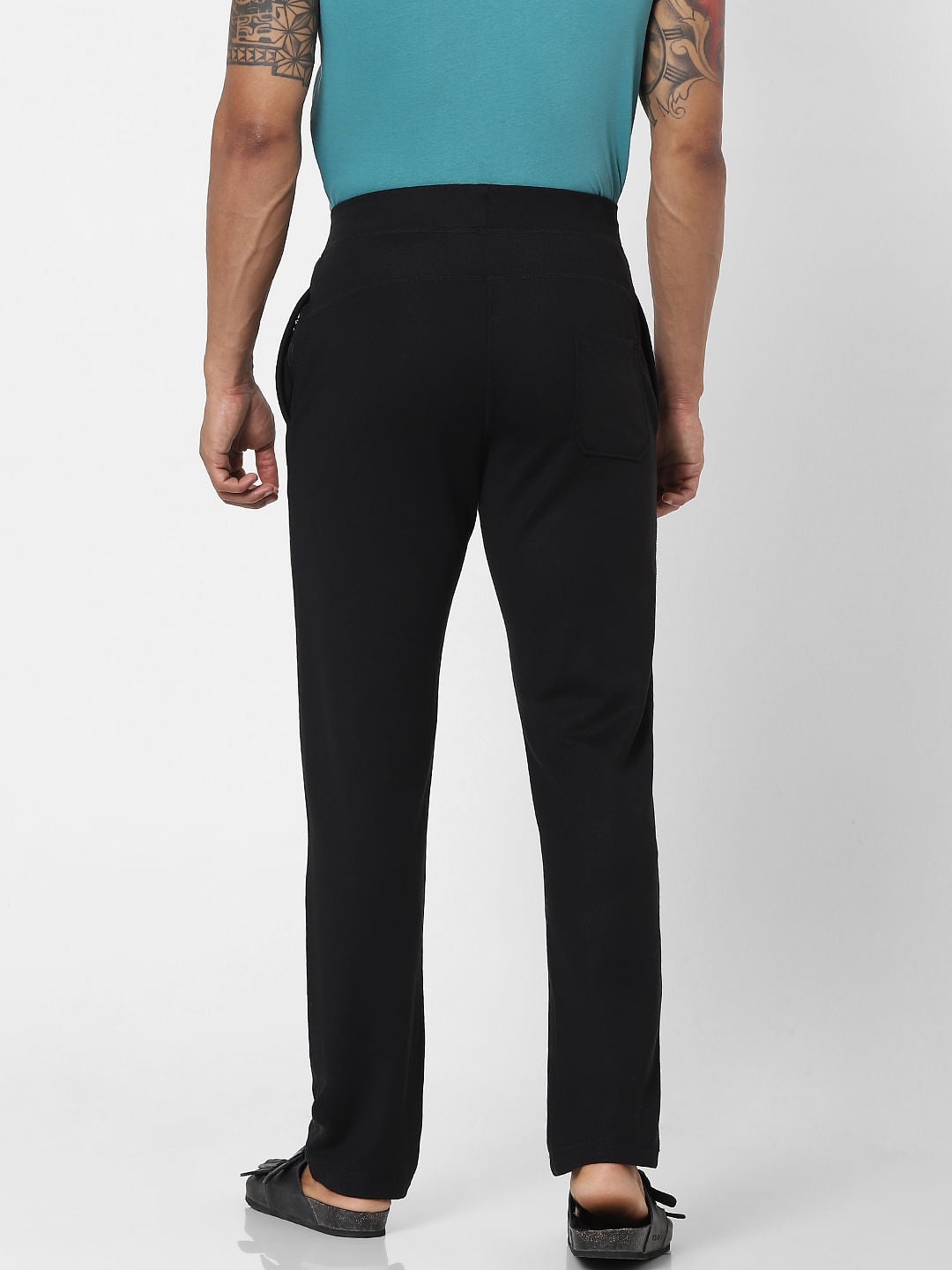 Black Mid Rise Logo Print Sweatpants