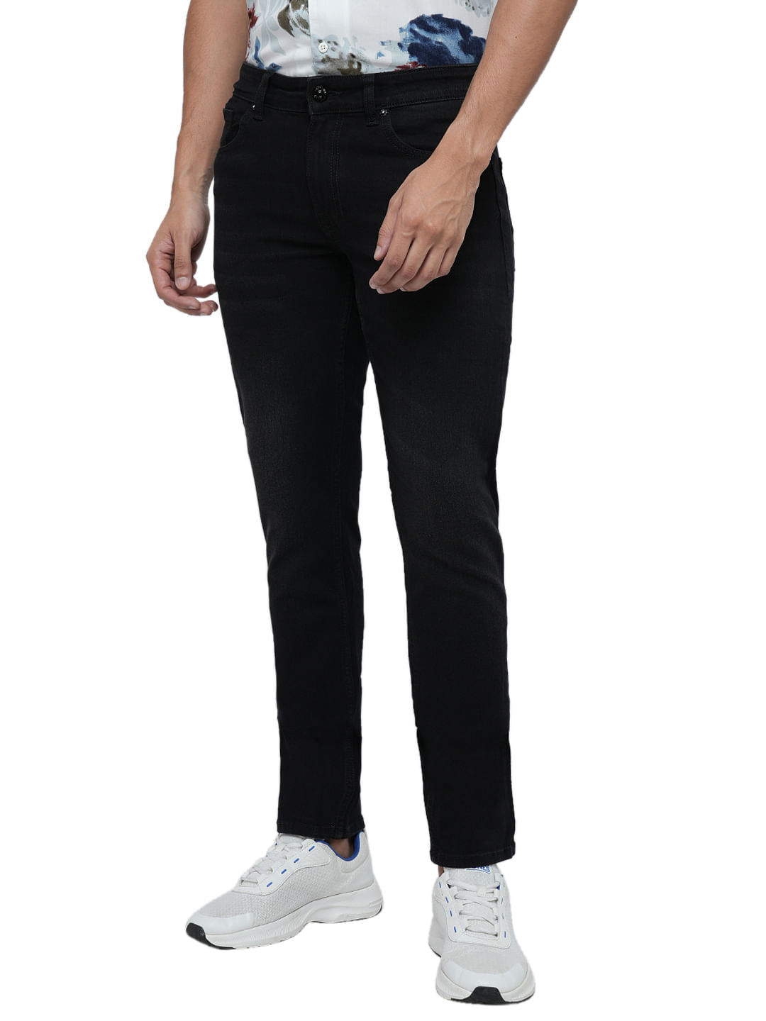 PRODUKT by JACK&JONES Black Mid Rise Slim Fit Jeans