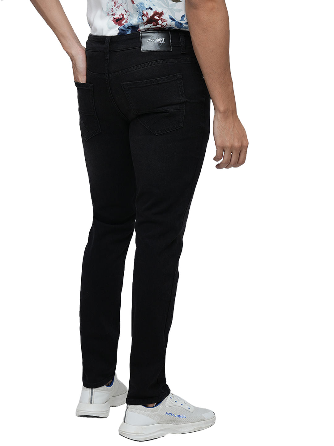 PRODUKT by JACK&JONES Black Mid Rise Slim Fit Jeans