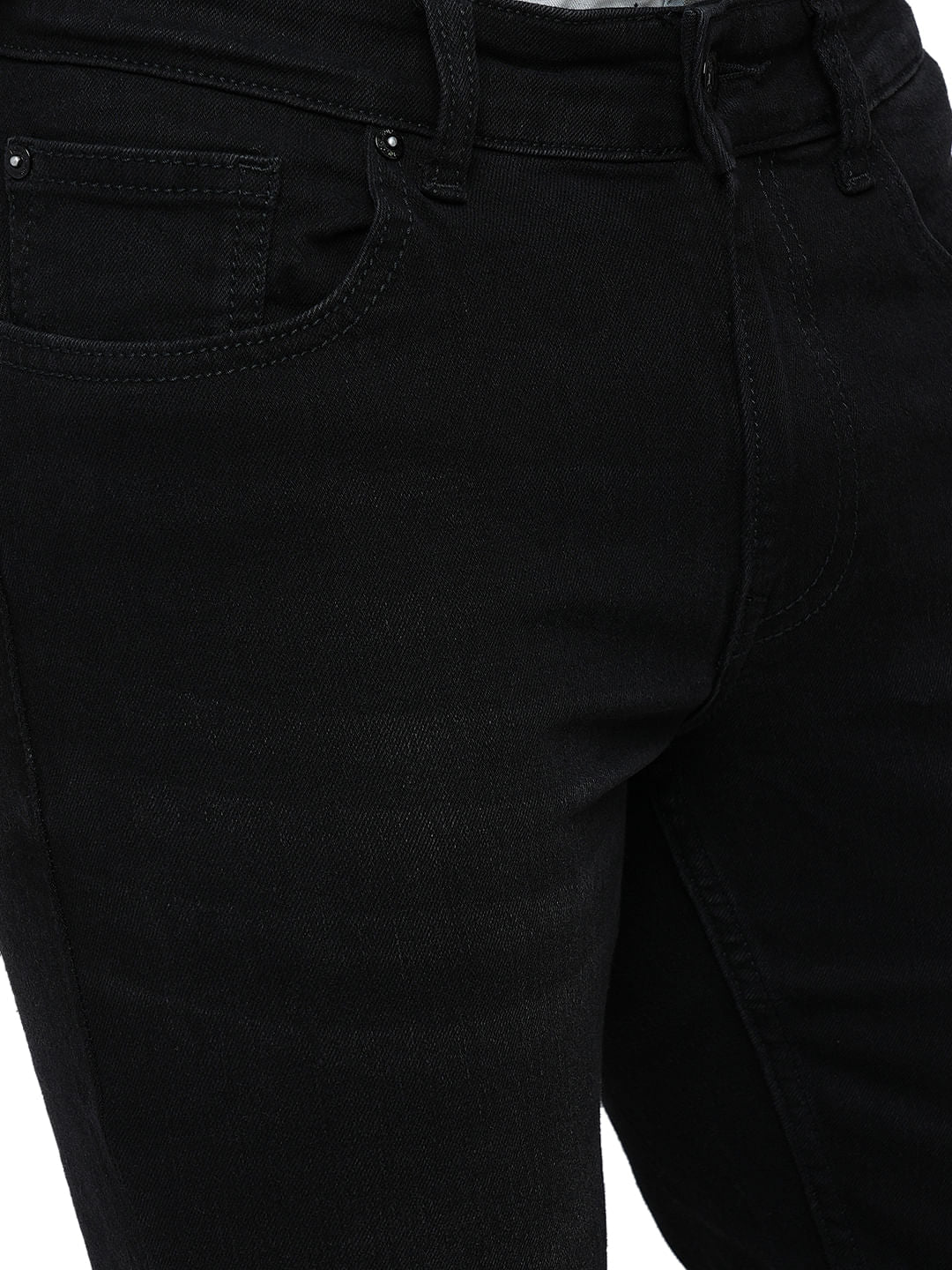 PRODUKT by JACK&JONES Black Mid Rise Slim Fit Jeans