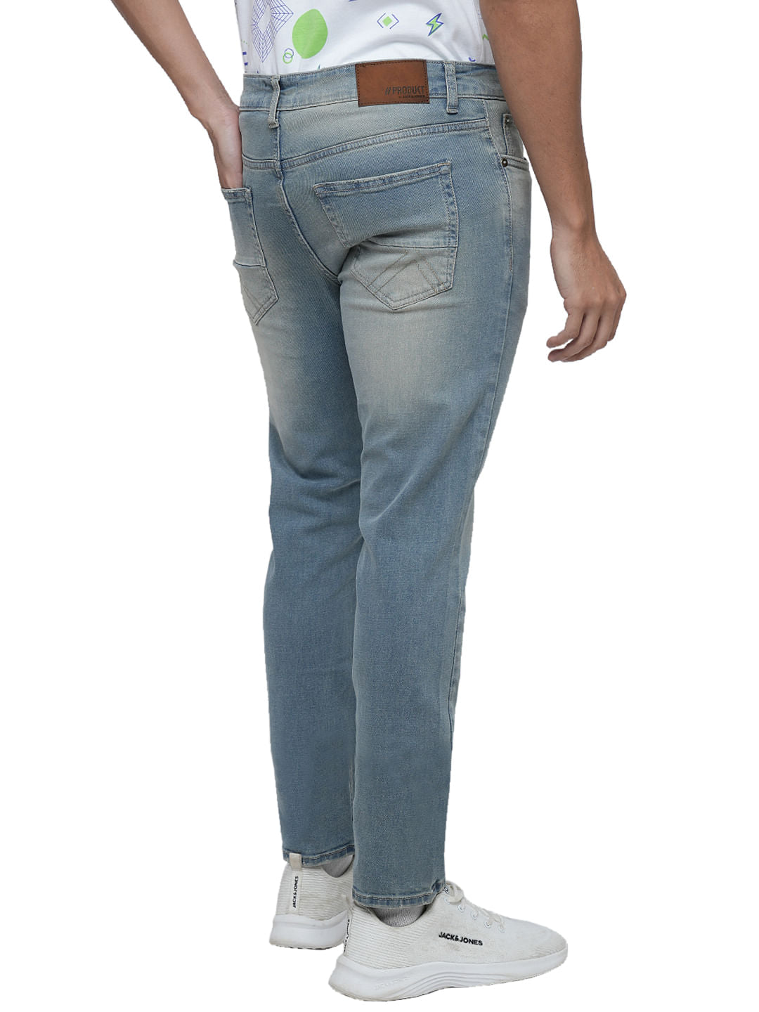 PRODUKT by JACK&JONES Light Blue Mid Rise Washed Slim Fit Jeans