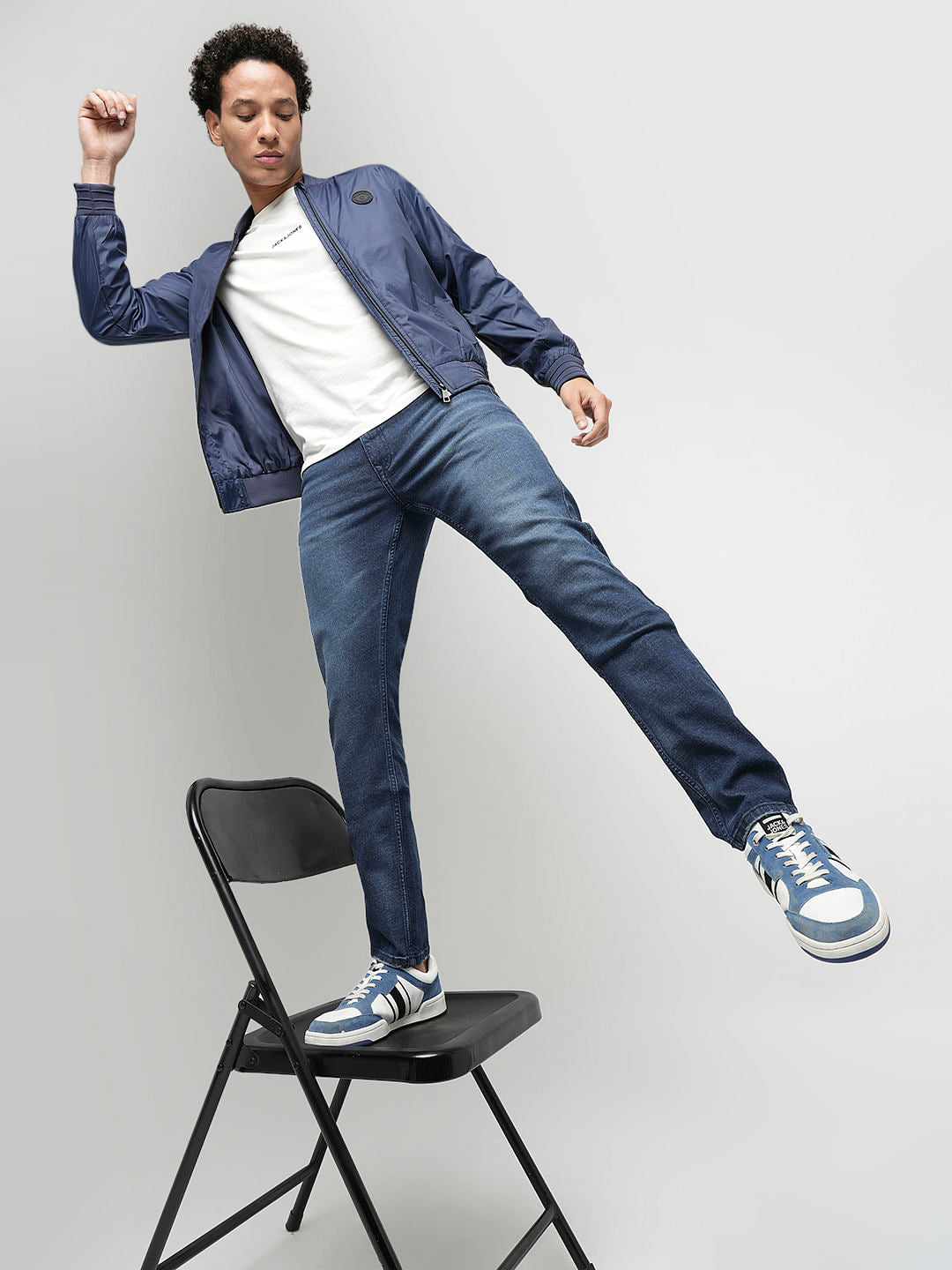 PRODUKT by JACK&JONES Blue Mid Rise Washed Slim Fit Jeans - 28