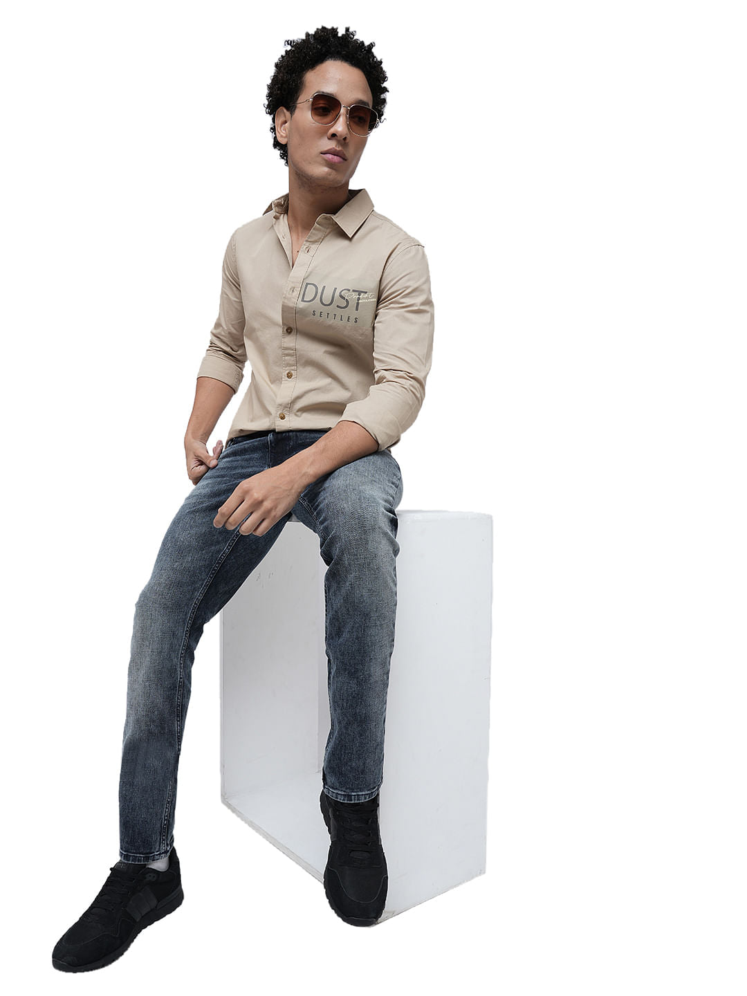 PRODUKT by JACK&JONES Dark Blue Mid Rise Washed Slim Fit Jeans - 28