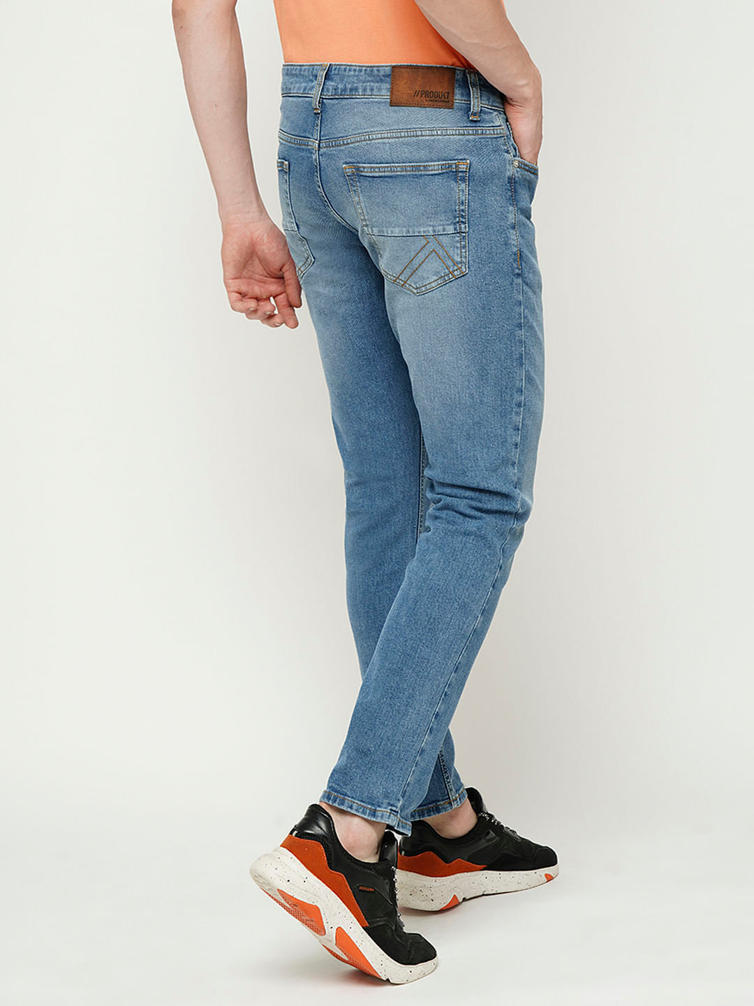 PRODUKT by JACK&JONES Light Blue Mid Rise Washed Slim Fit Jeans
