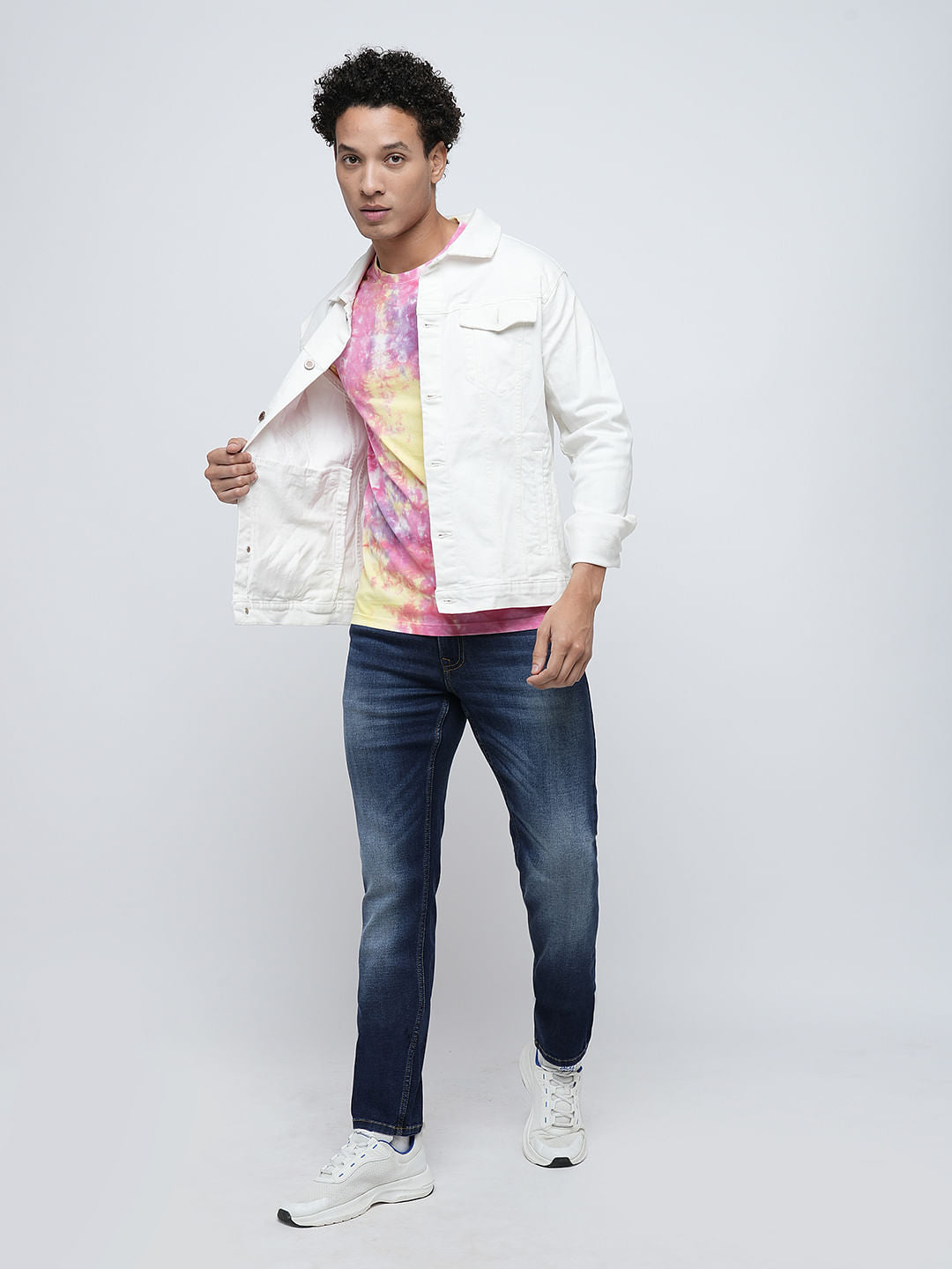 PRODUKT by JACK&JONES Blue Mid Rise Washed Slim Fit Jeans