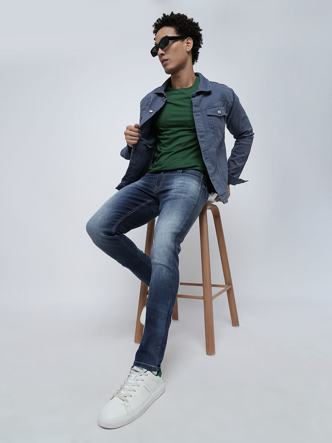 PRODUKT by JACK&JONES Blue Mid Rise Washed Slim Fit Jeans - 28