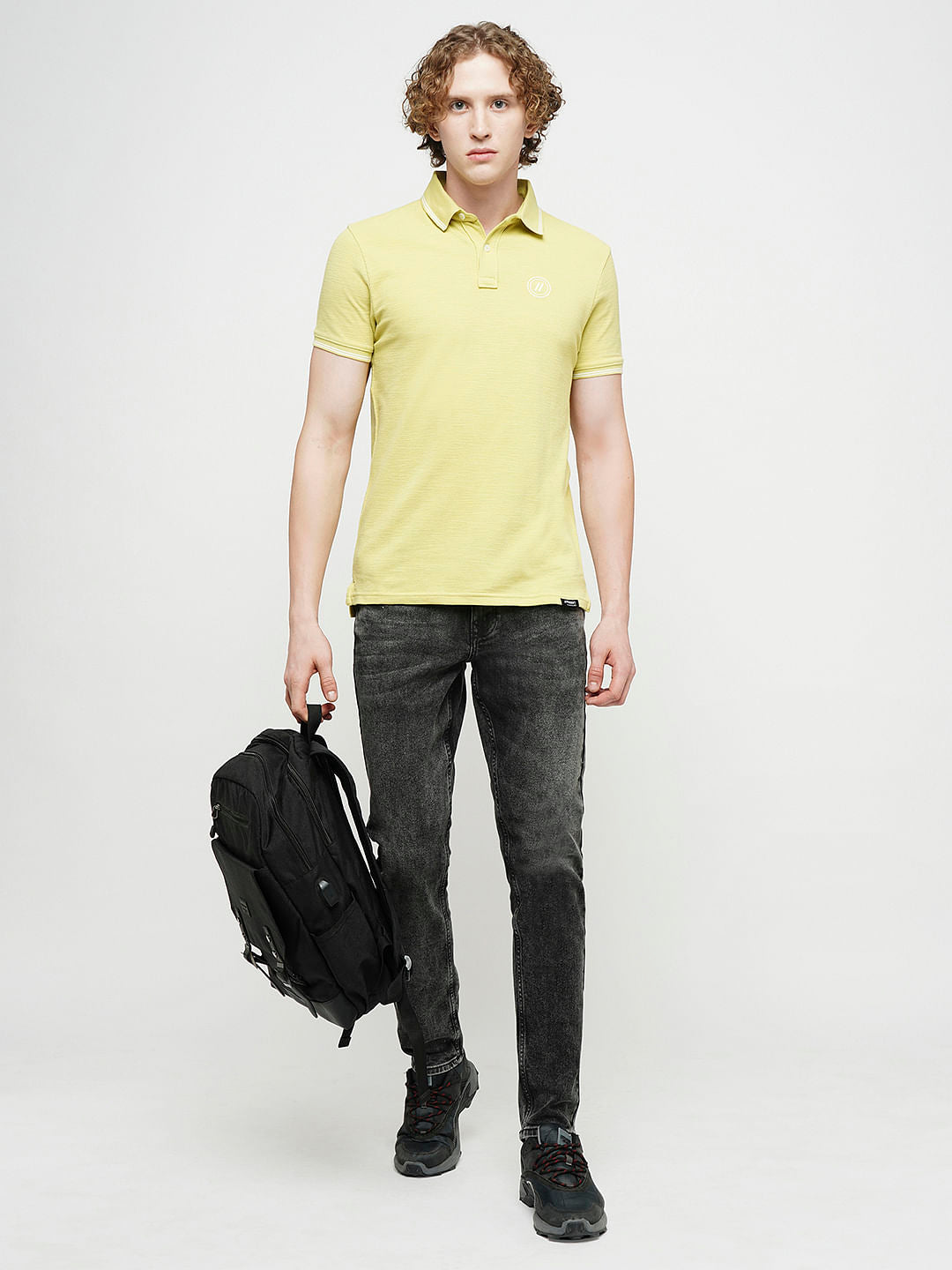 PRODUKT by JACK&JONES Grey Mid Rise Washed Slim Fit Jeans