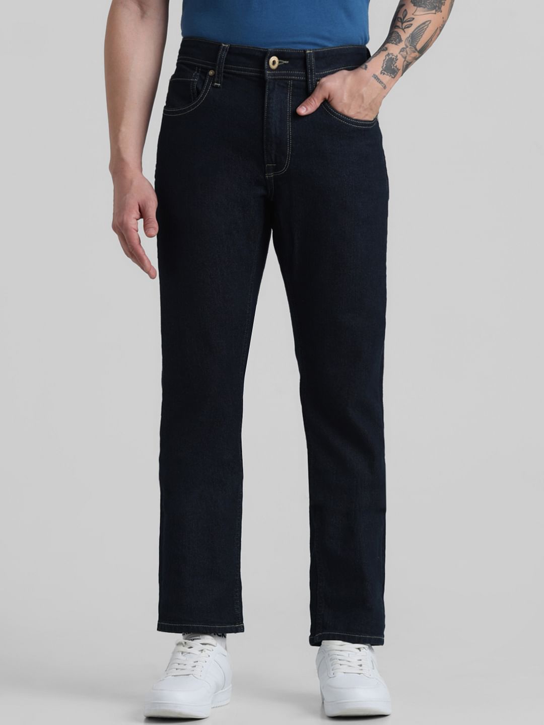 Dark Blue Low Rise Glenn Slim Fit Jeans - 28/30
