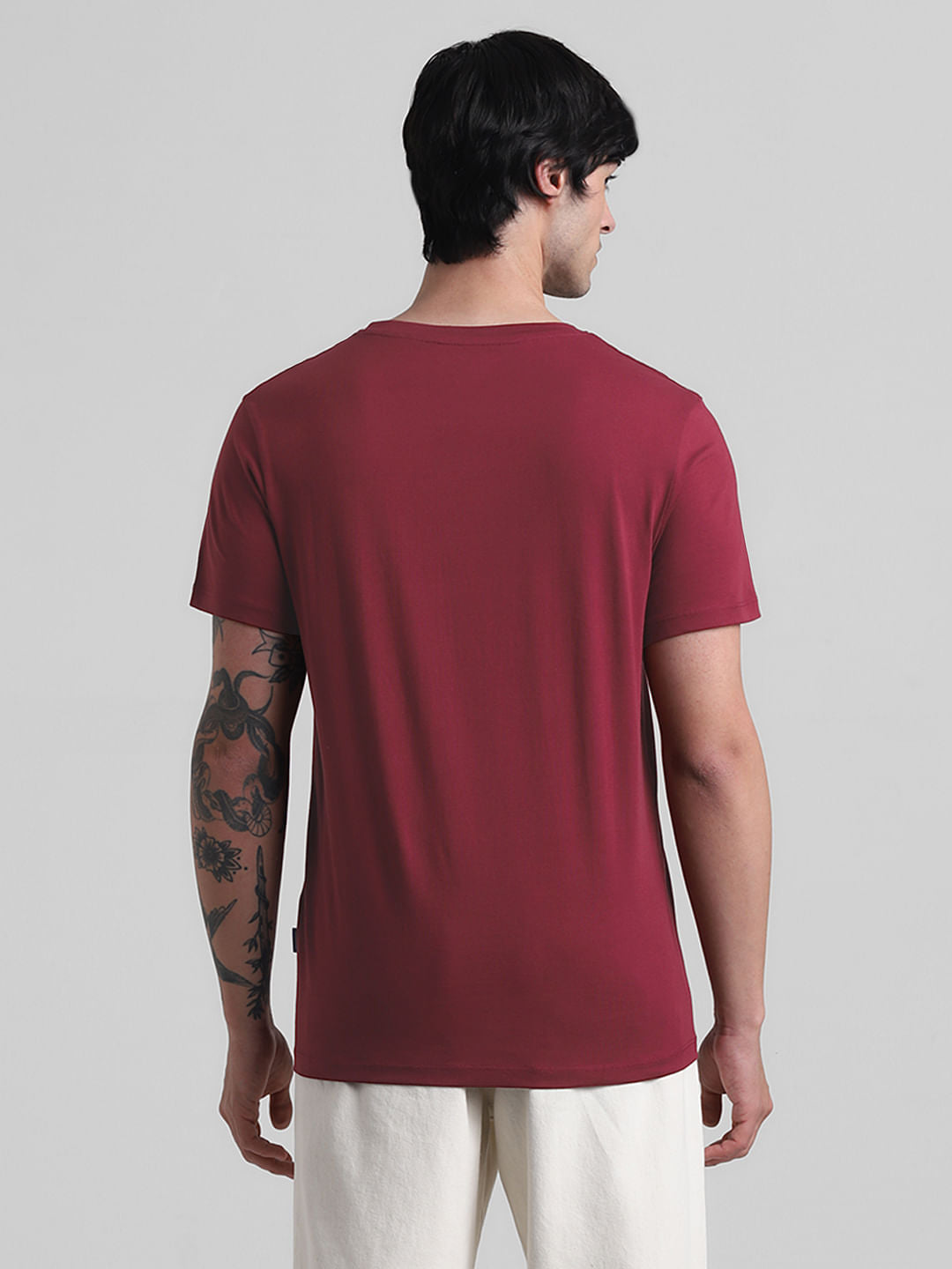 Red Printed Crew Neck T-shirt