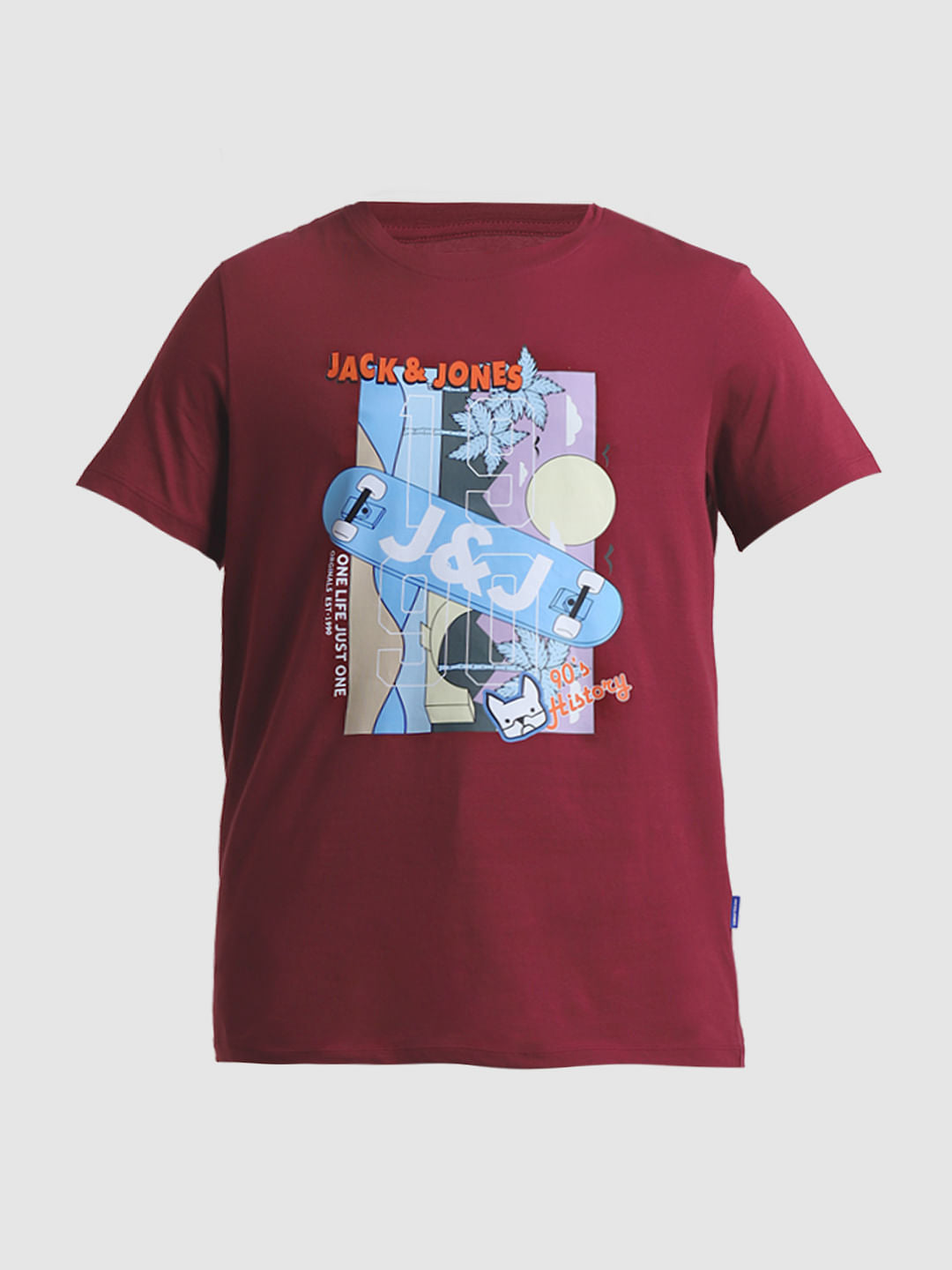 Red Printed Crew Neck T-shirt