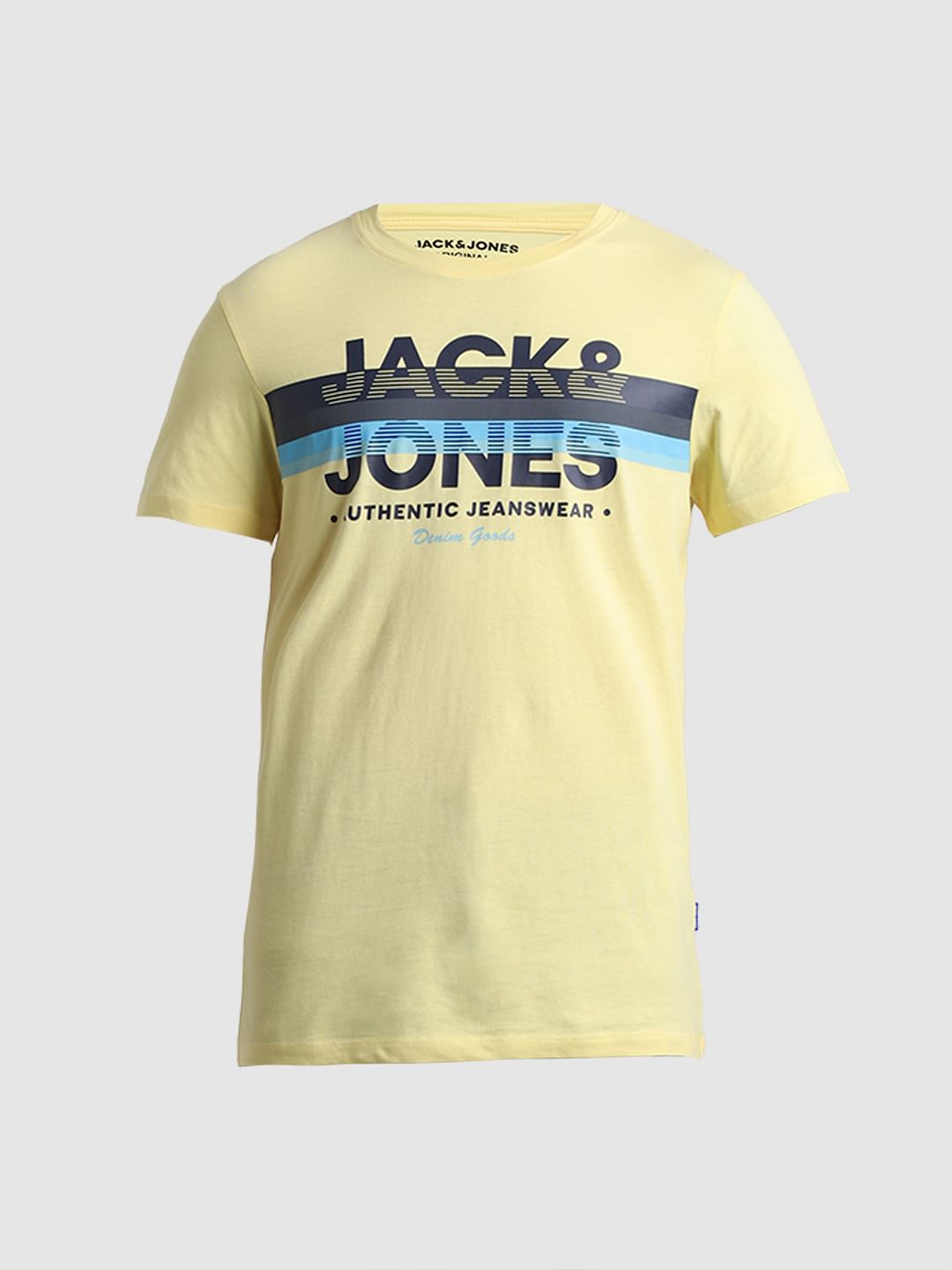 Yellow Printed Crew Neck T-shirt