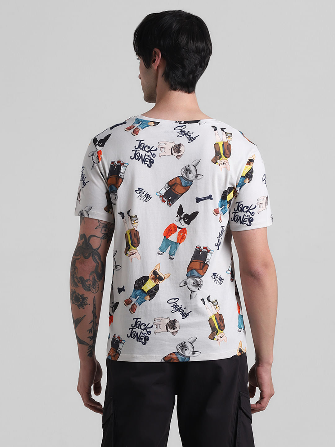 White Printed Crew Neck T-shirt