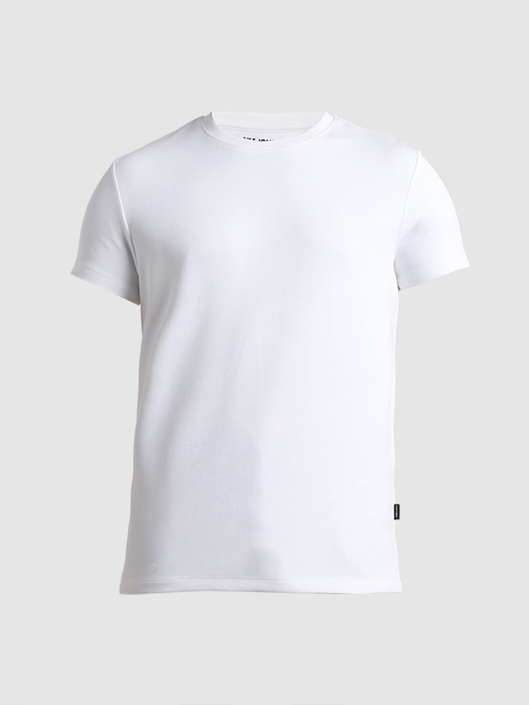 White Pique Knit Crew Neck T-shirt