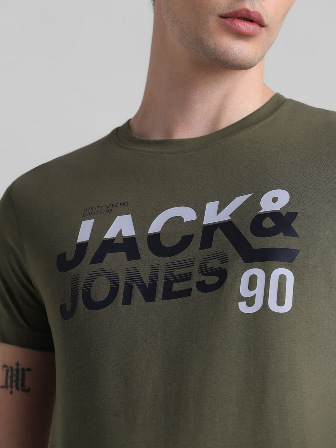 Green Logo Print Crew Neck T-shirt