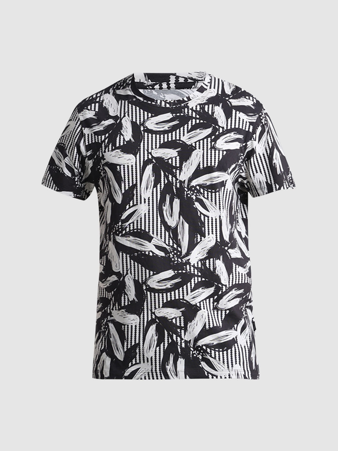Black Printed Crew Neck T-shirt