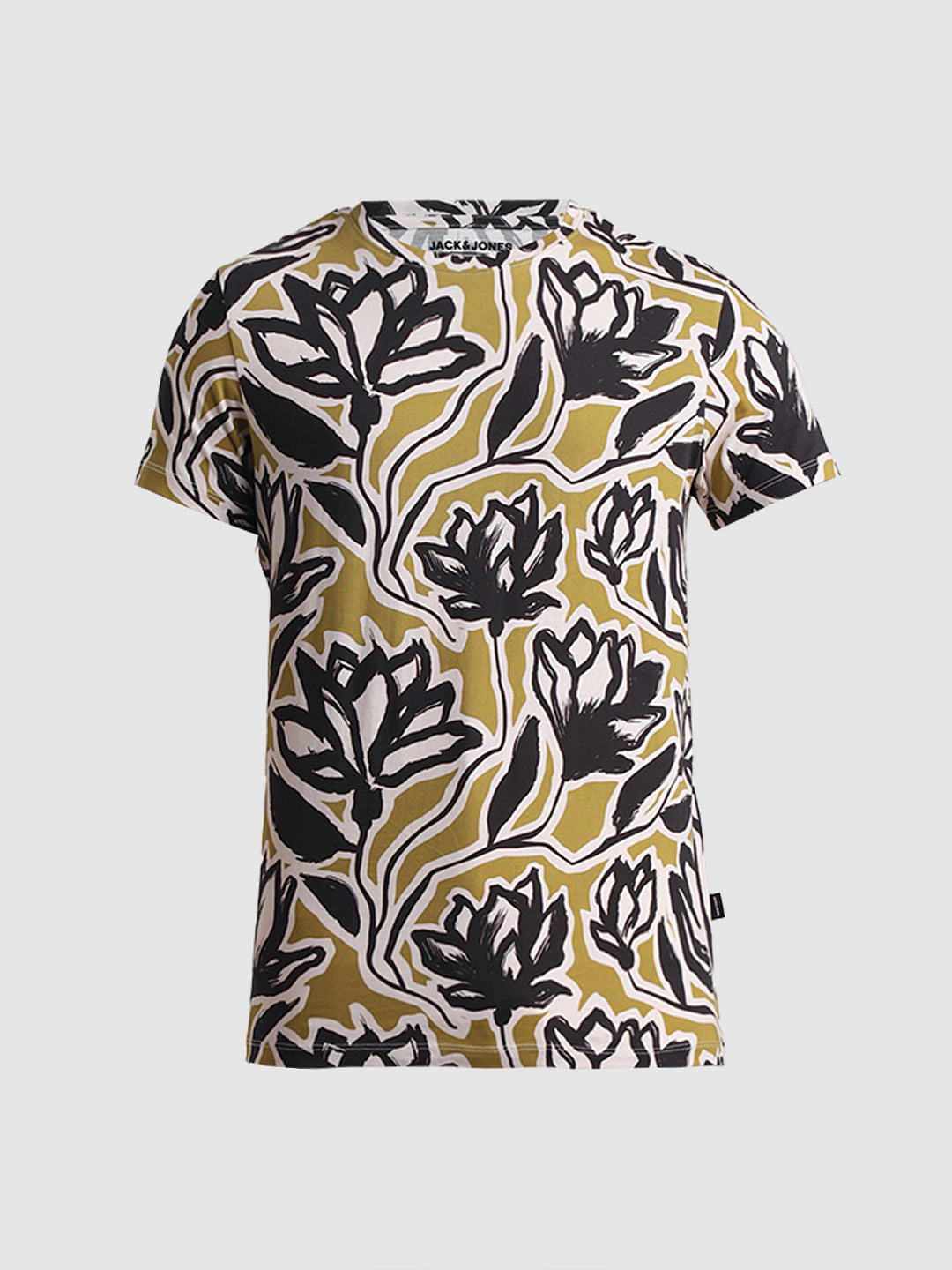 Green Floral Crew Neck T-shirt