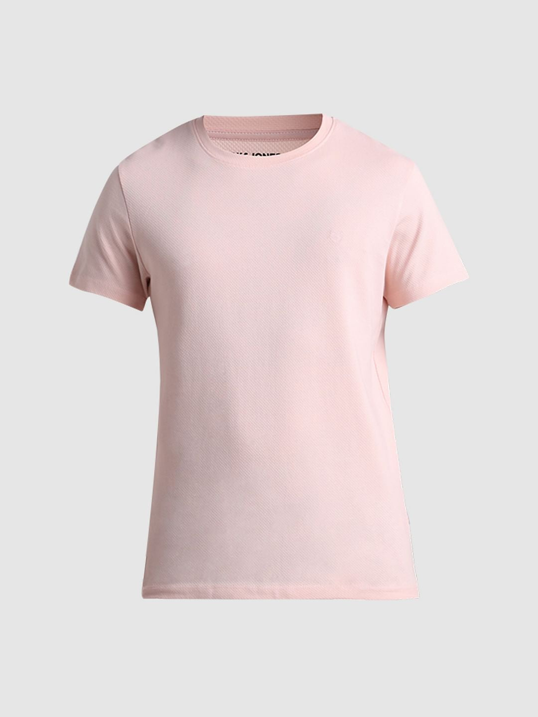 Pink Jacquard Crew Neck T-shirt