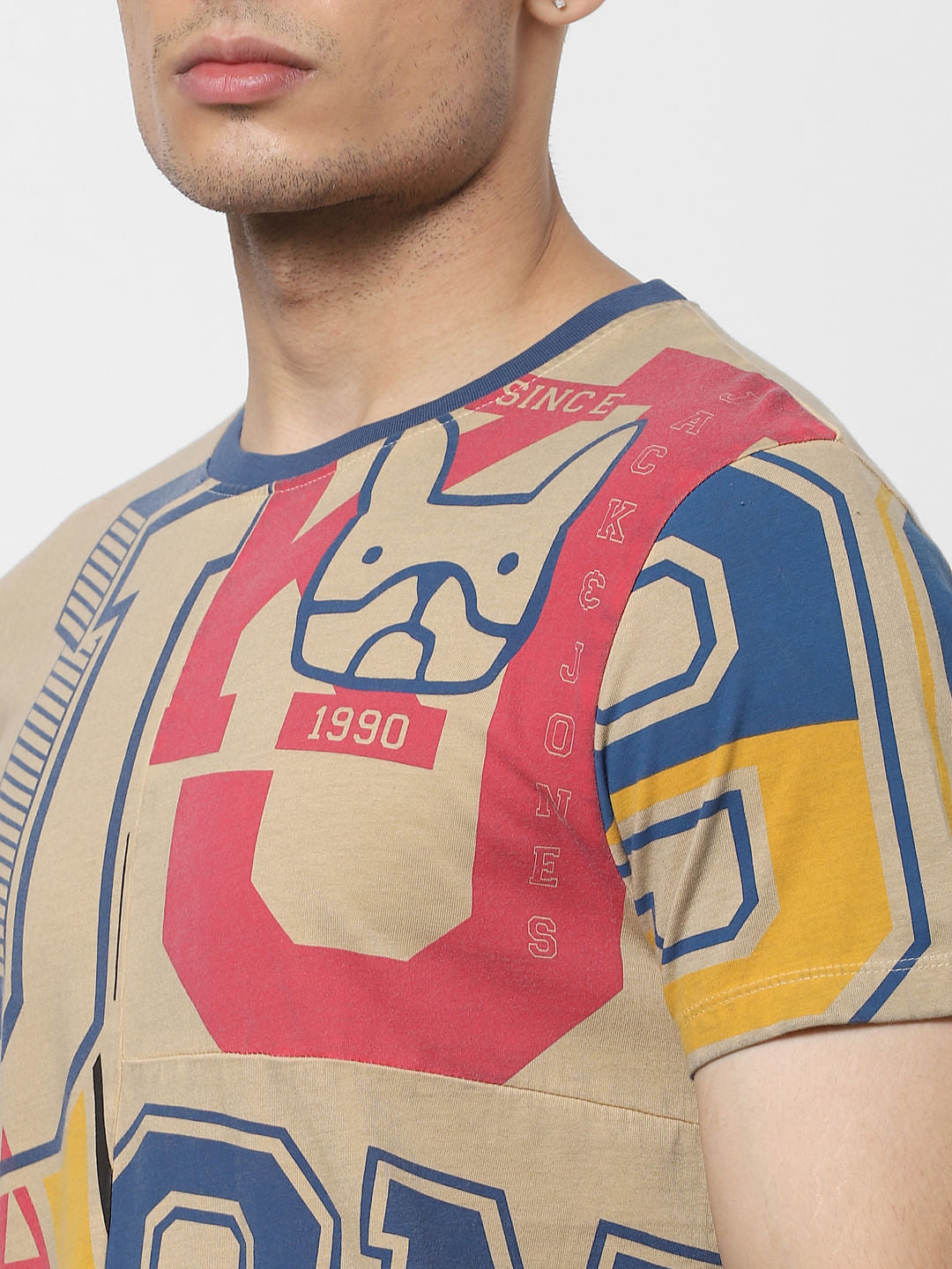Brown Graphic Print Crew Neck T-shirt