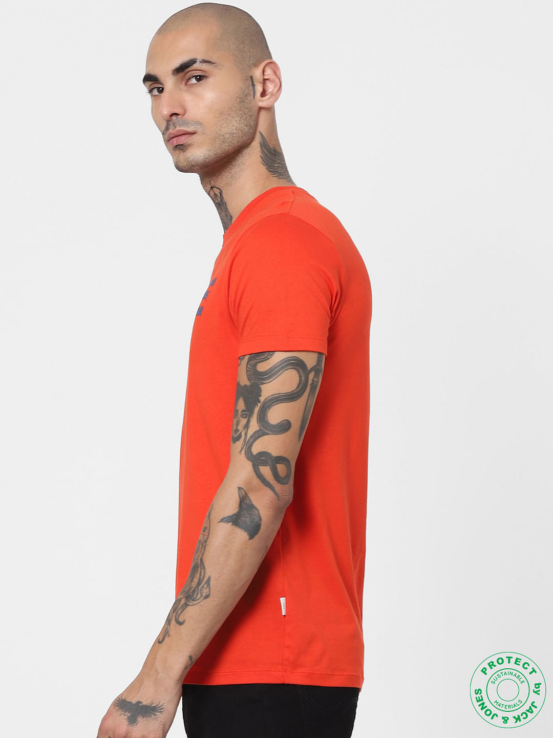 Orange Crew Neck T-shirt