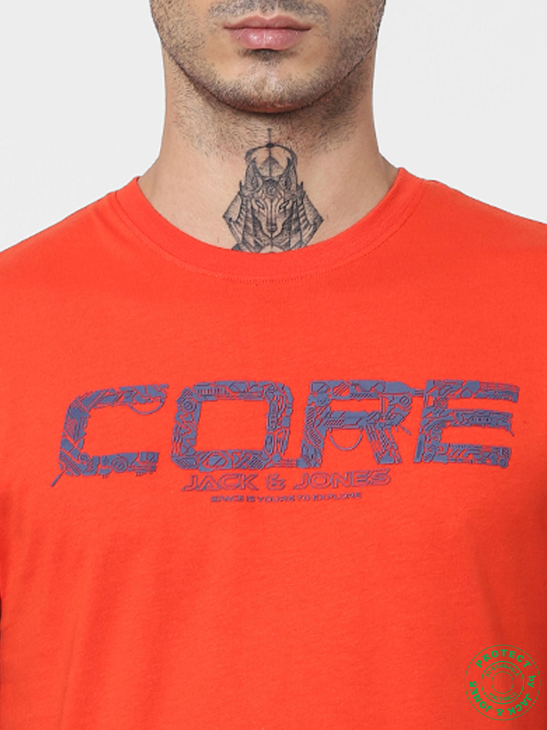 Orange Crew Neck T-shirt