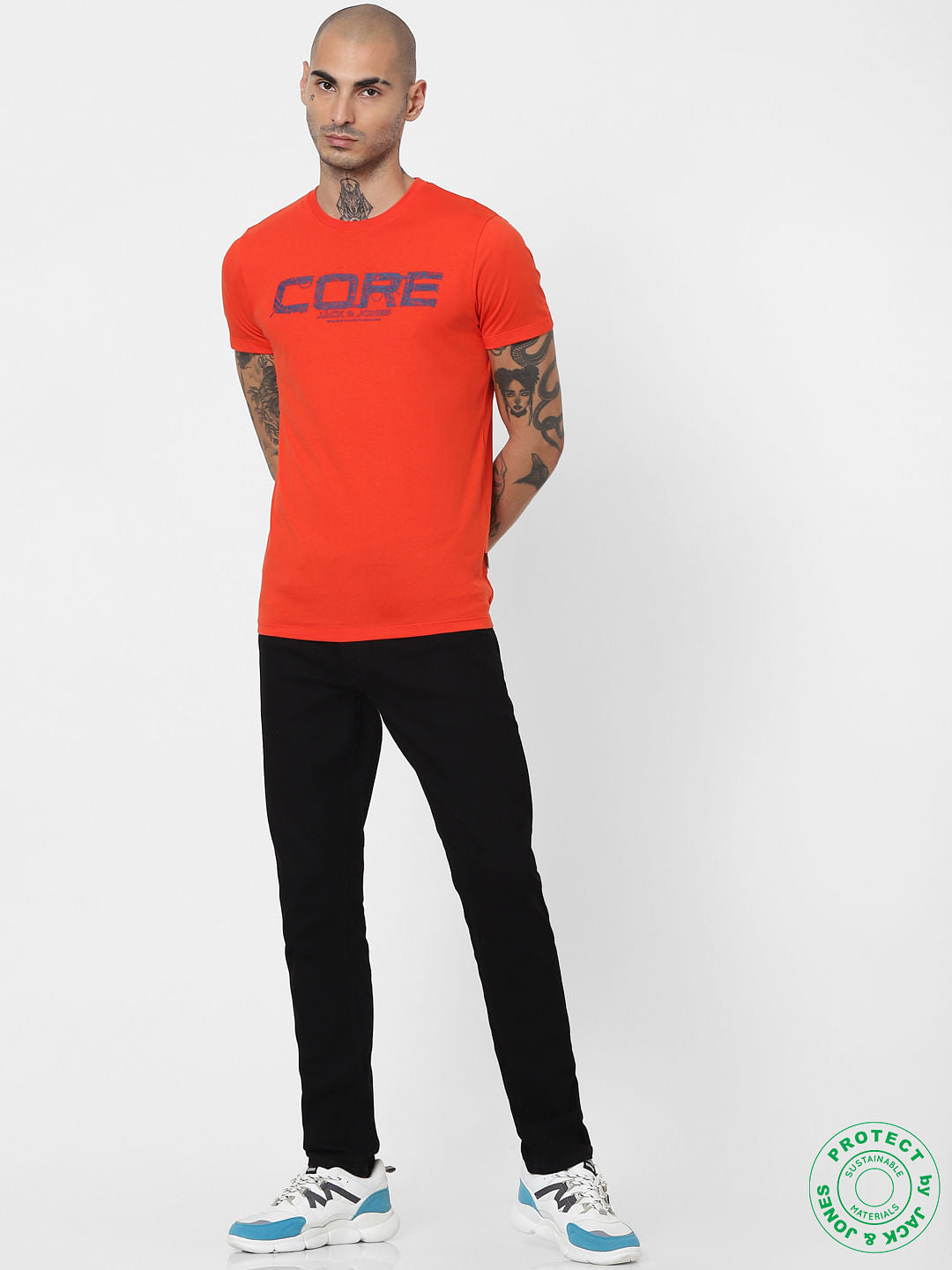 Orange Crew Neck T-shirt