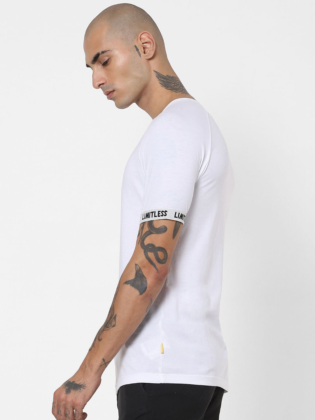 White Slogan Print Crew Neck T-shirt