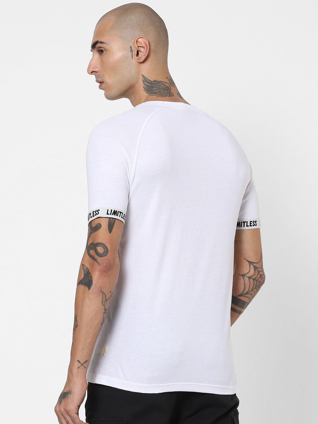 White Slogan Print Crew Neck T-shirt