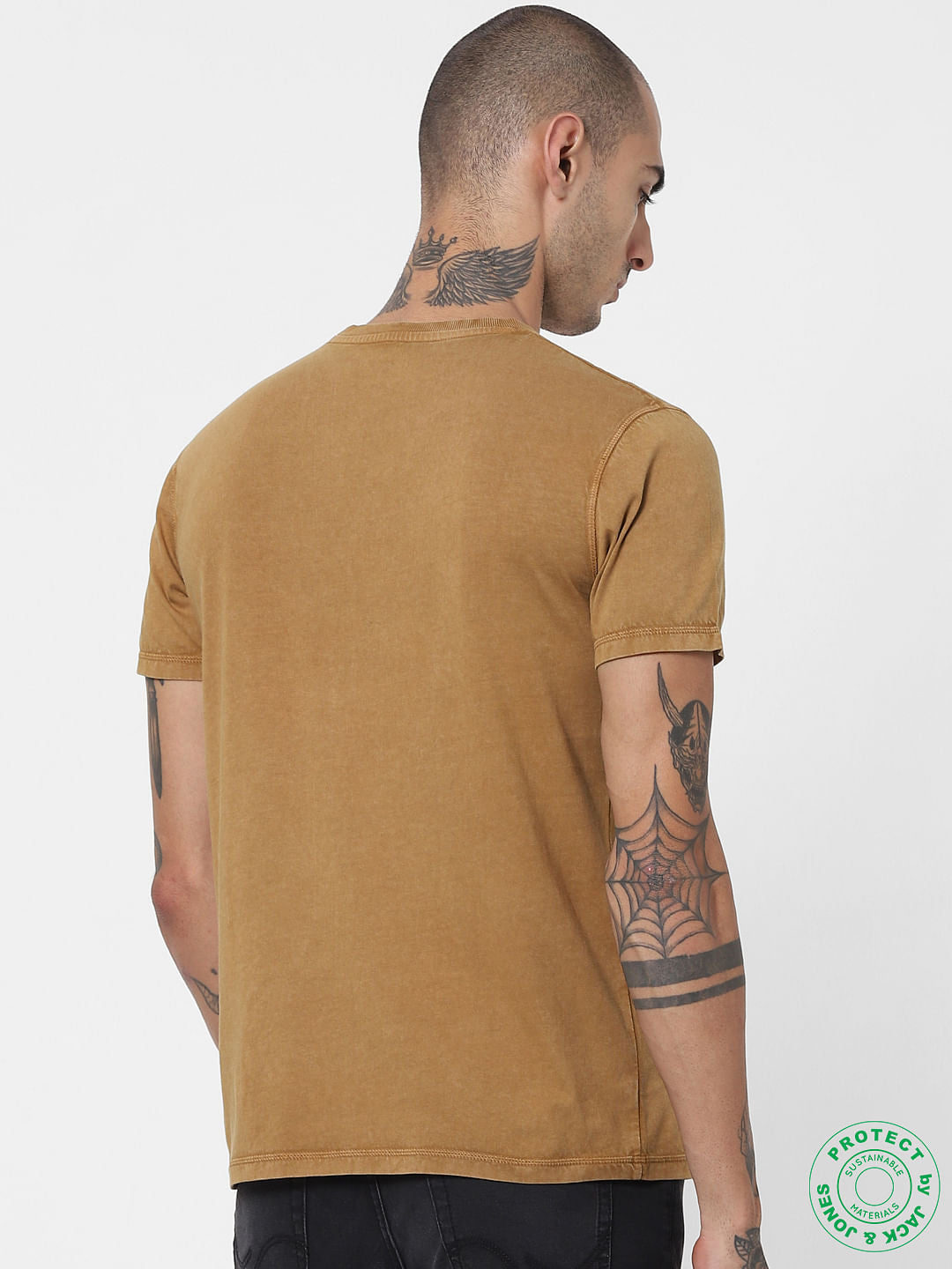 Brown Vintage Crew Neck T-shirt