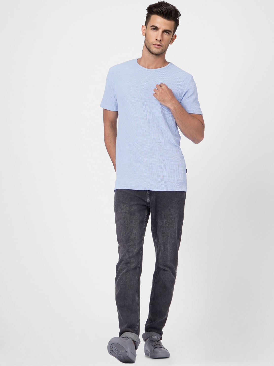 Blue Crew Neck T-shirt