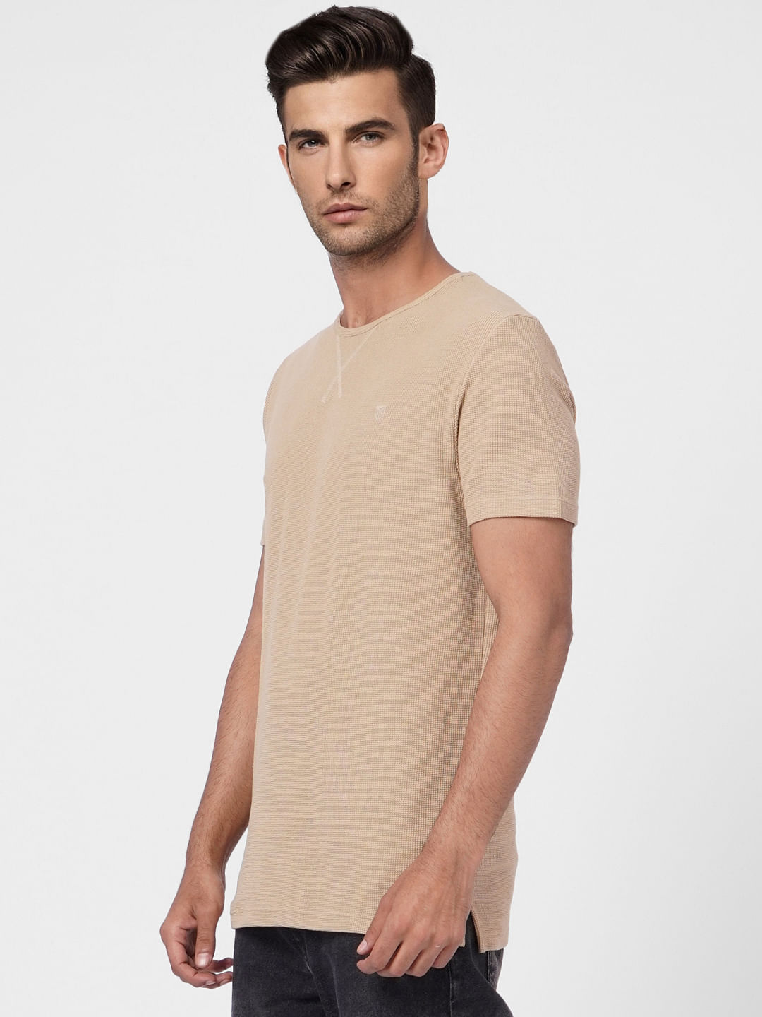 Beige Crew Neck T-shirt