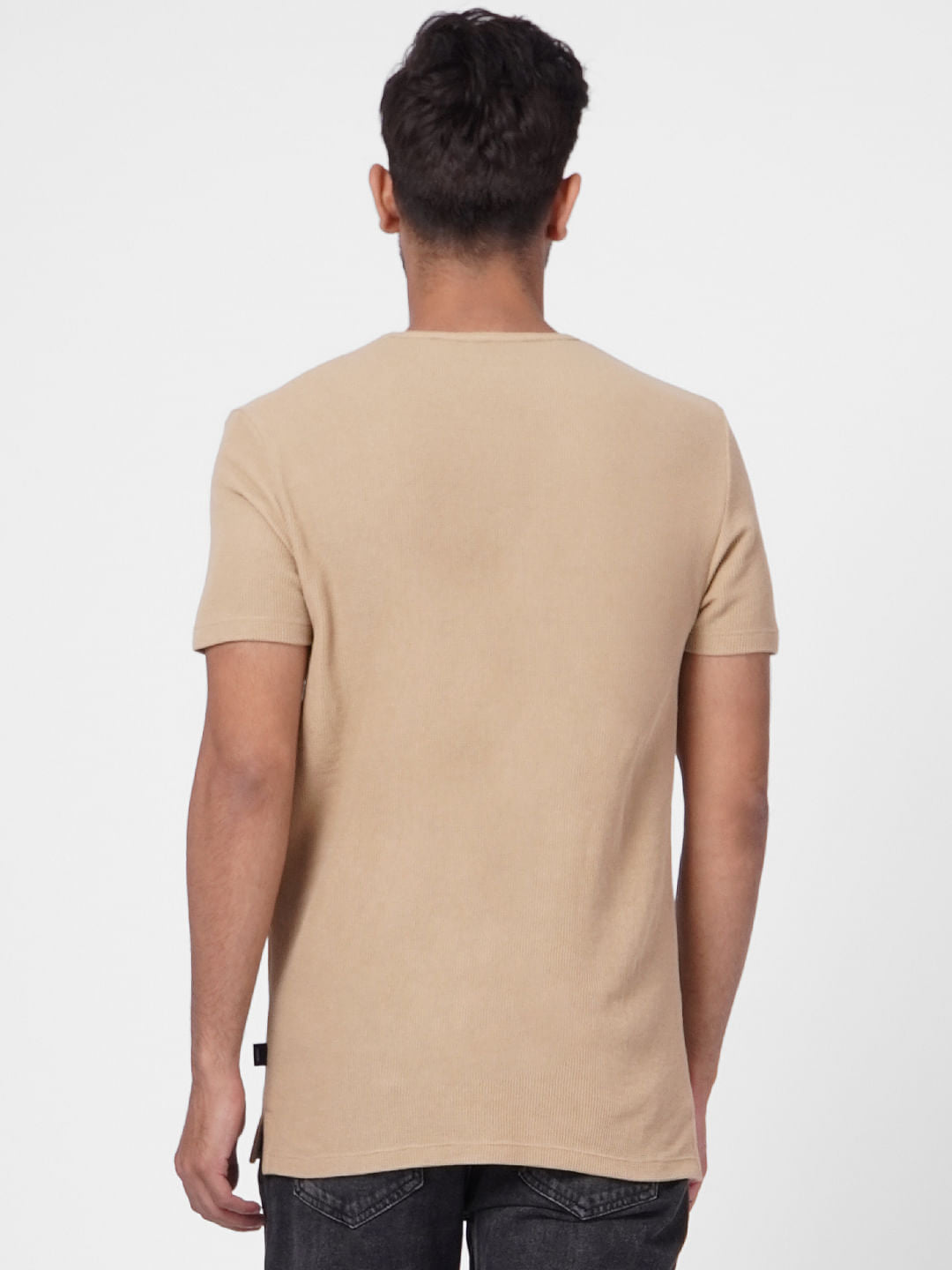 Beige Crew Neck T-shirt