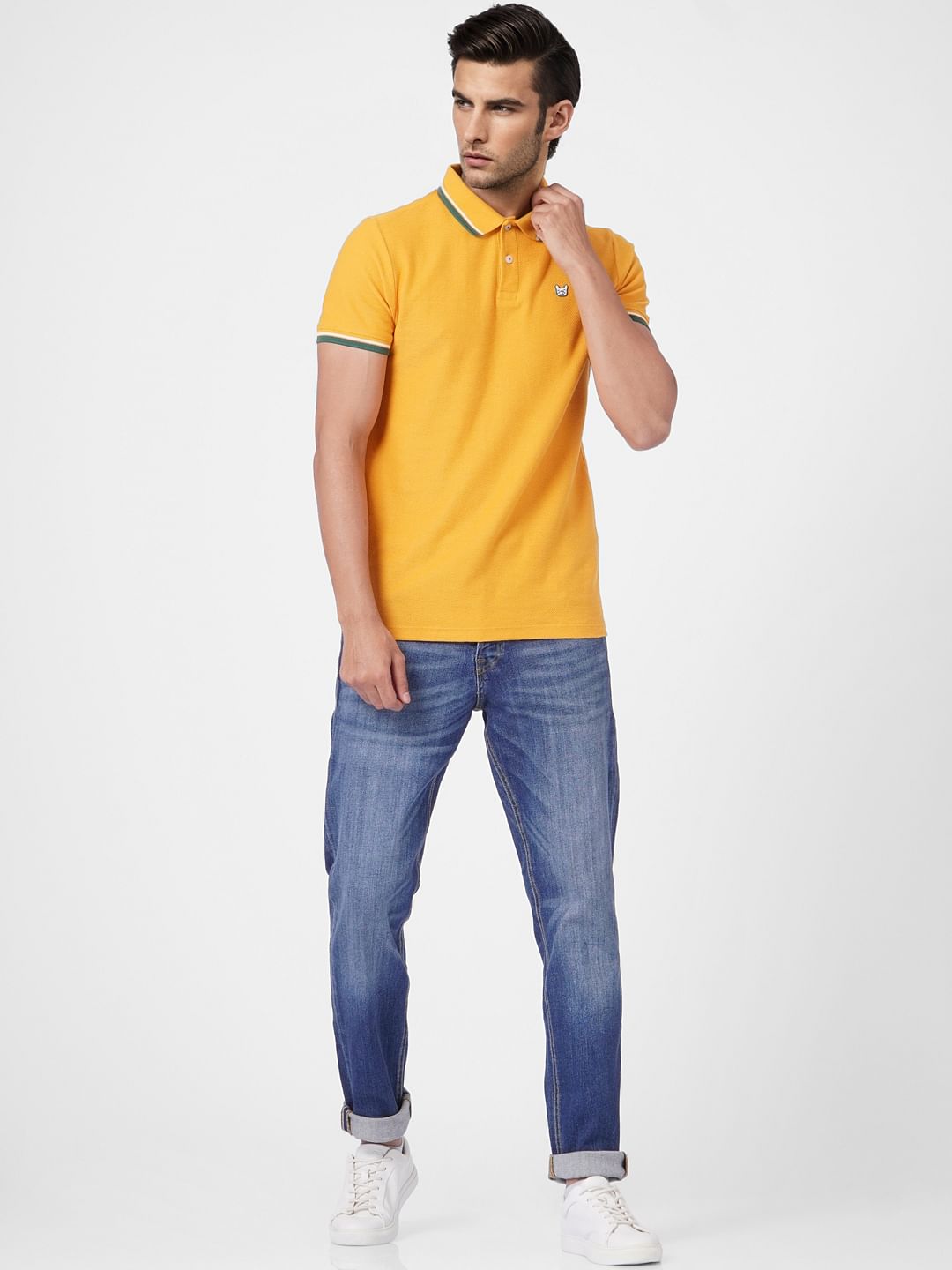 Yellow Polo Neck T-shirt