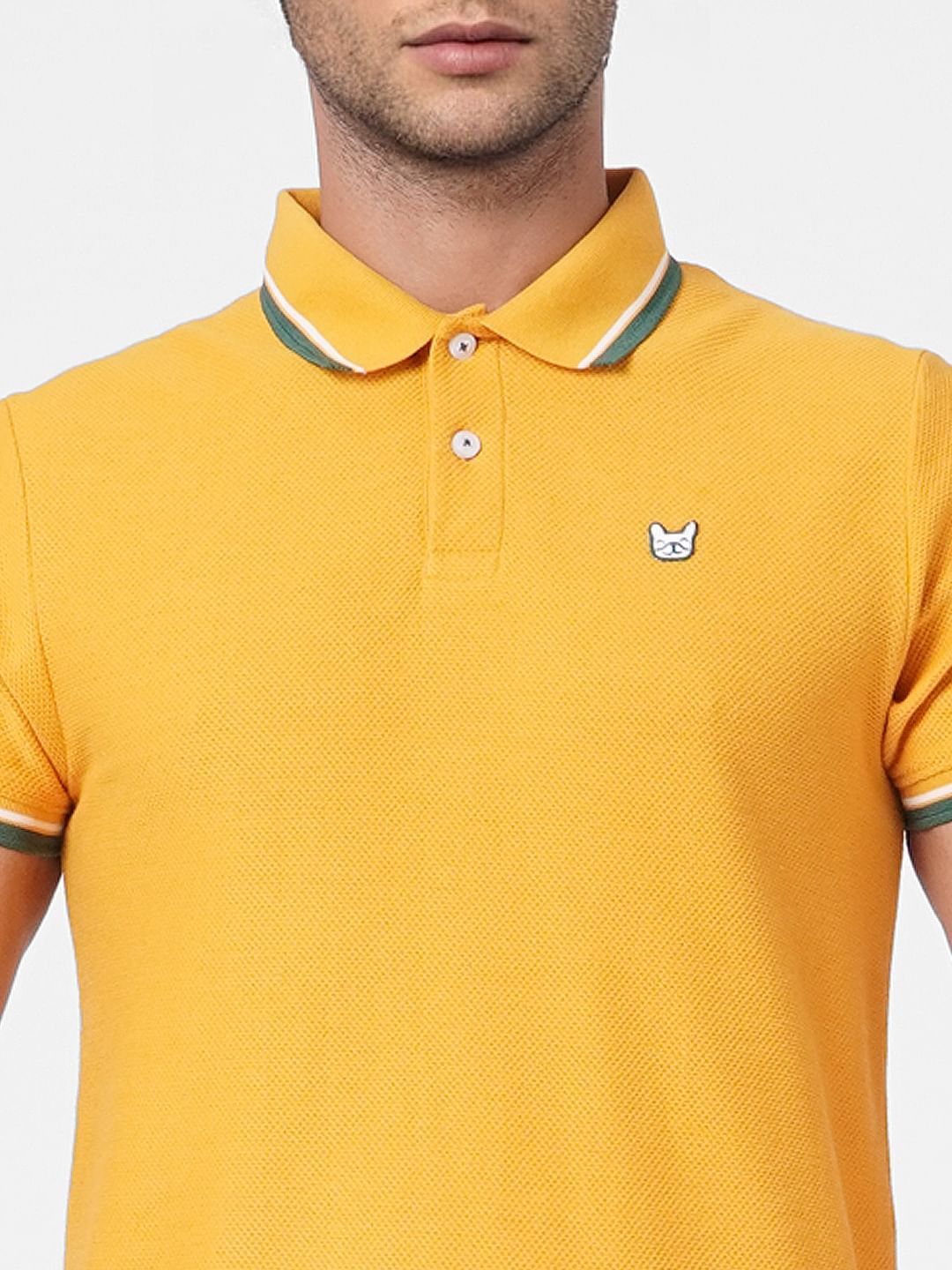 Yellow Polo Neck T-shirt