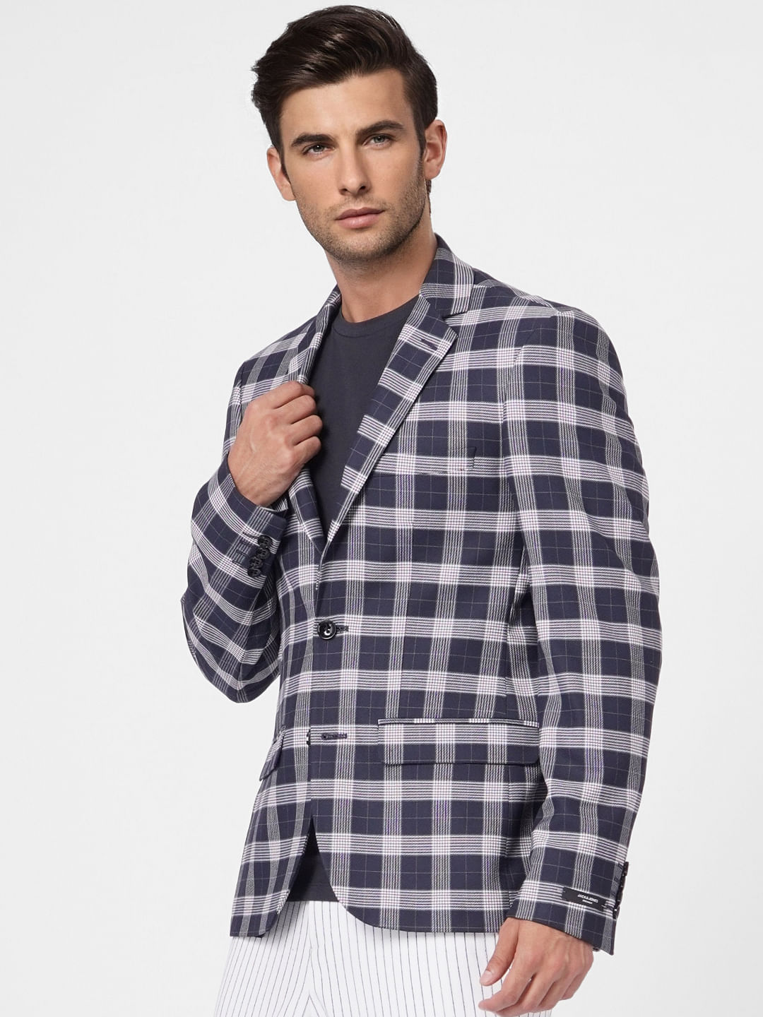 Blue Check Formal Blazer