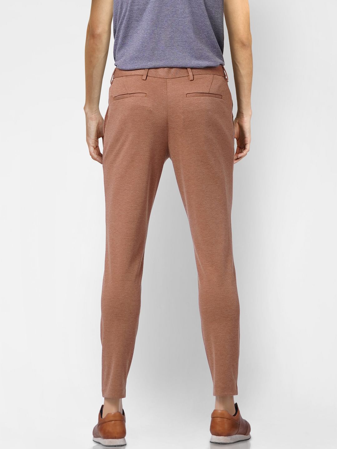 Brown Tailored Knit Trousers