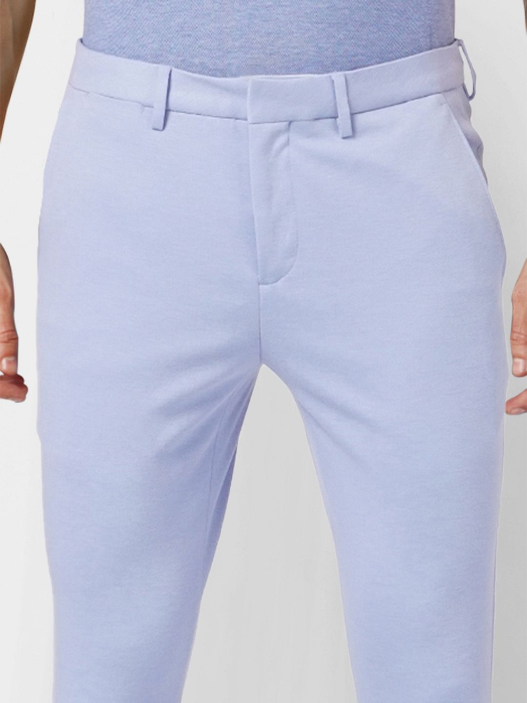 Blue Tailored Knit Trousers