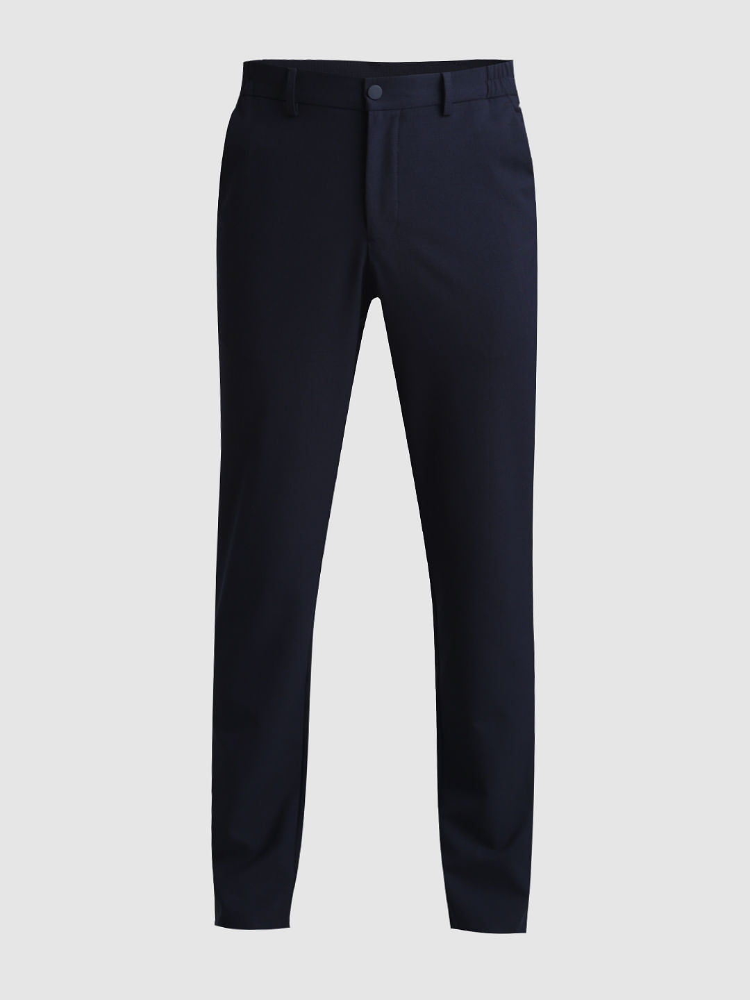 Navy Blue Mid Rise Trousers