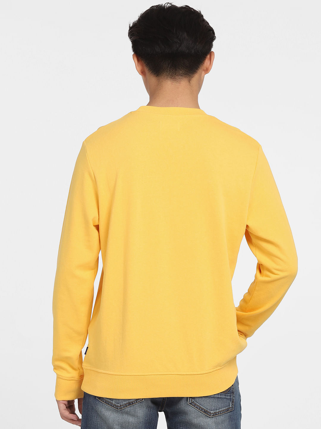 Yellow Logo Print Sweatshirt
