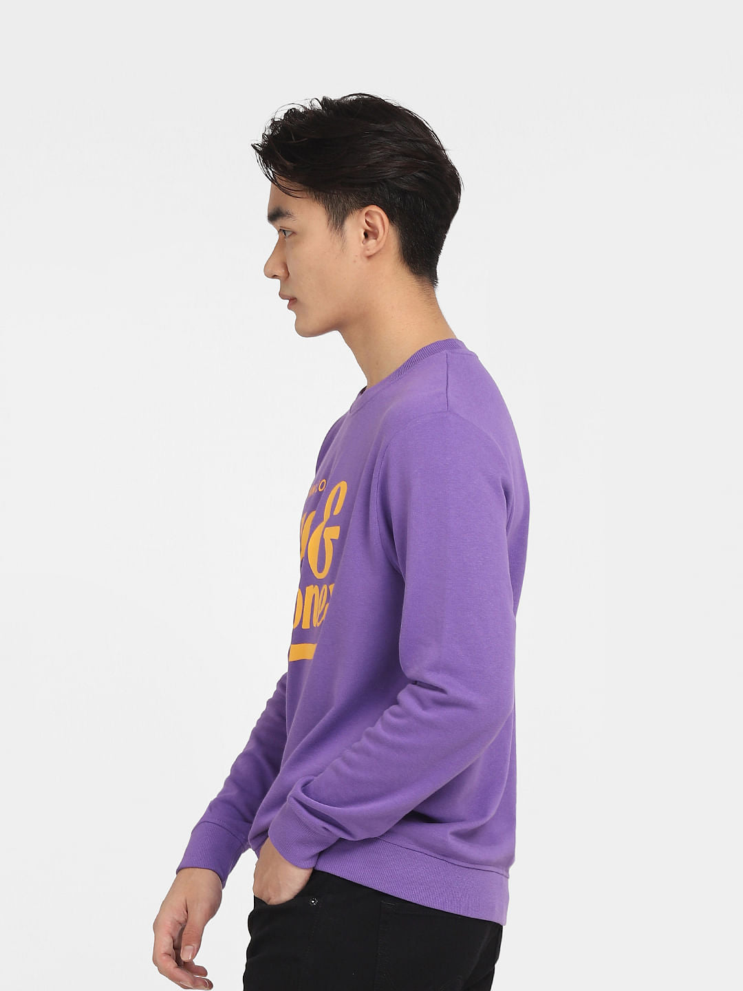Purple Logo Print Sweatshirt
