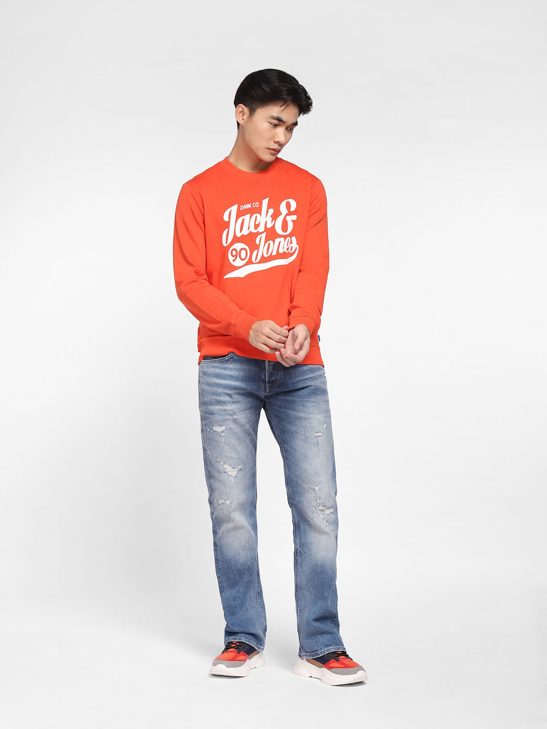 Red Logo Print Sweatshirt